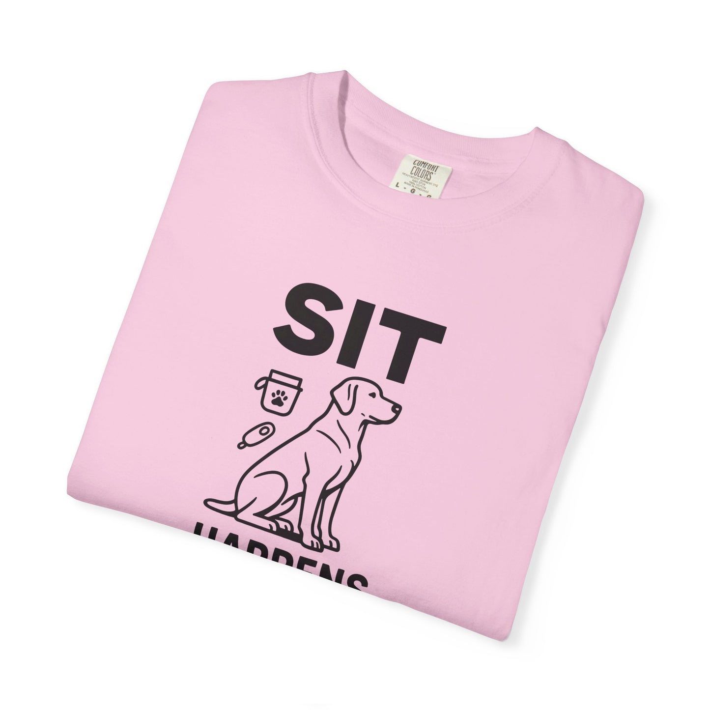 Dog Lovers Unisex T-Shirt - 'Sit Happens' Graphic Tee, Gift for Dog Owners, Pet Lovers, Casual Wear, Funny Dog Shirt