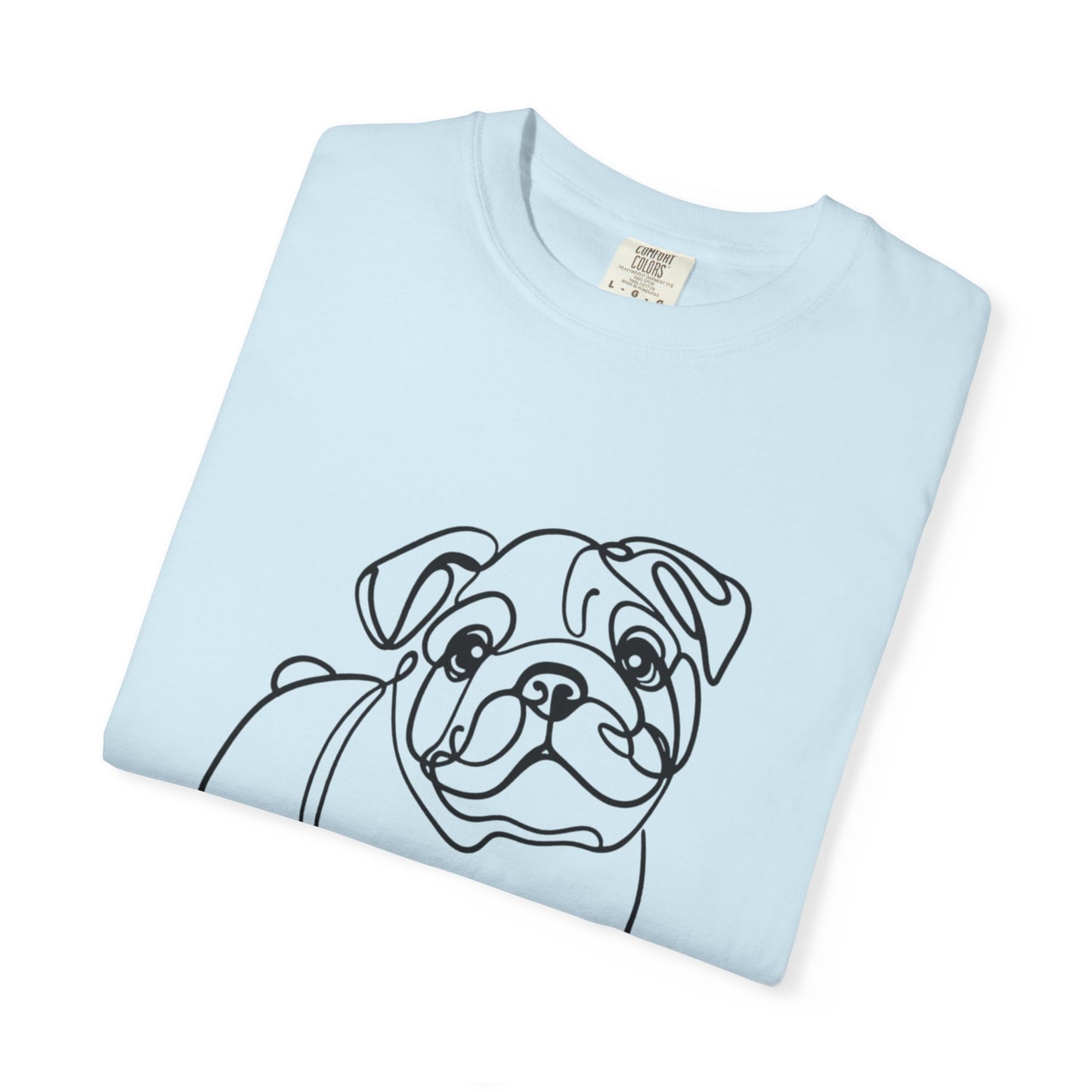 Unisex Garment-Dyed T-shirt with Minimalist Bulldog Design
