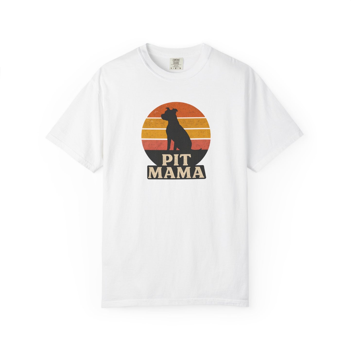 PIT MAMA Unisex Garment-Dyed T-Shirt, Dog Lover Gift, Pet Mom Apparel, Casual Tee, Perfect for Everyday Wear