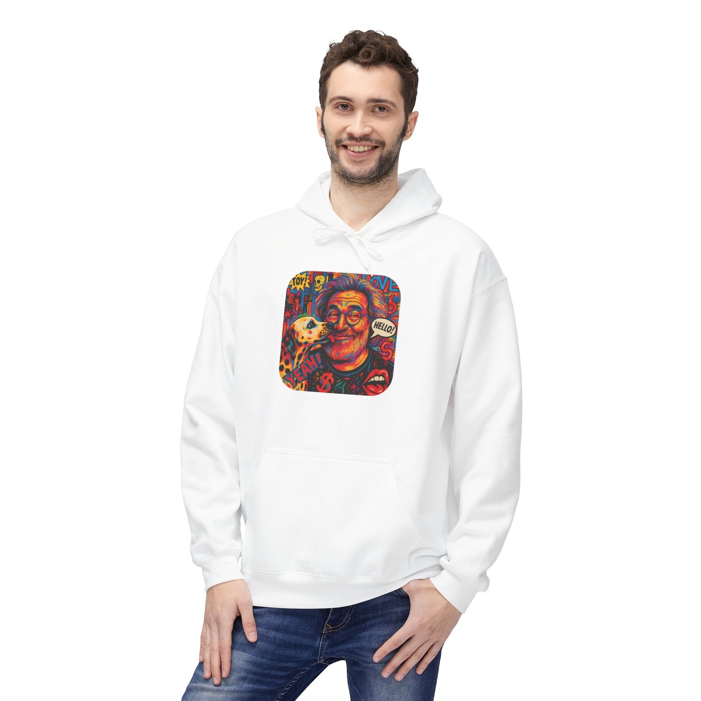 Hoodie - Jerry Garcia and a Dog Pop Art Poster Design