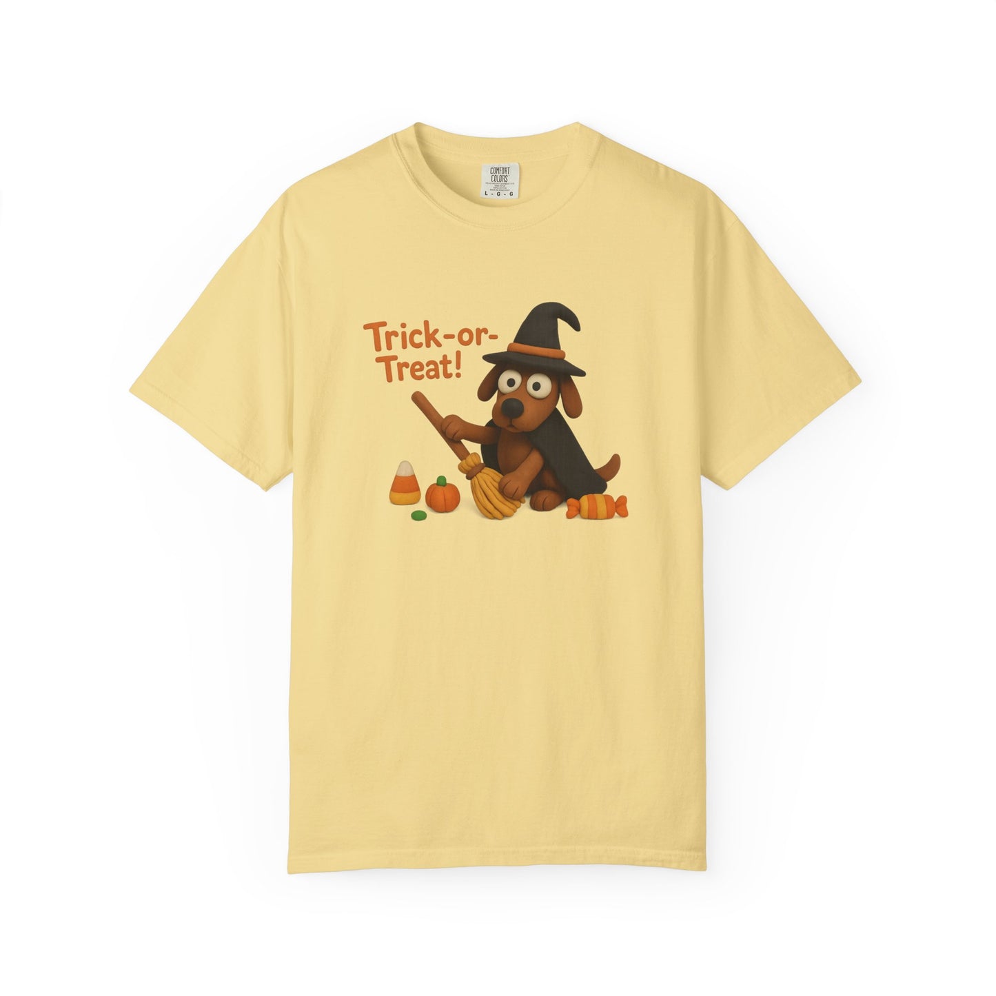 Cute Halloween Dog T-Shirt, Trick-or-Treat Shirt, Fall Apparel, Pet Lover Gift, Unisex Halloween Clothing, Animal Lover Tee