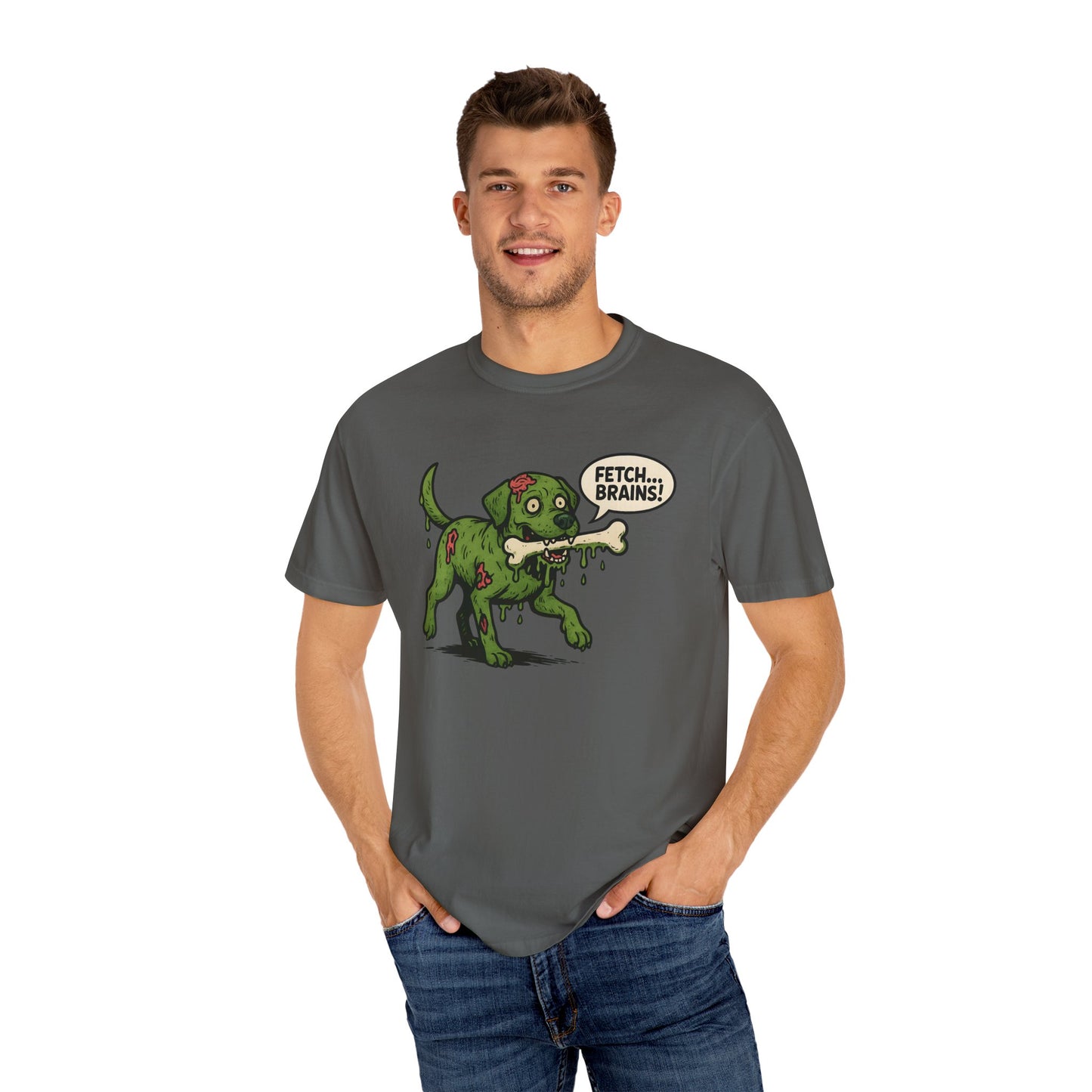 Zombie Dog Fetch T-Shirt, Funny Pet Lover Tee, Graphic Tee for Halloween, Unique Gift, Dog Owner Shirt