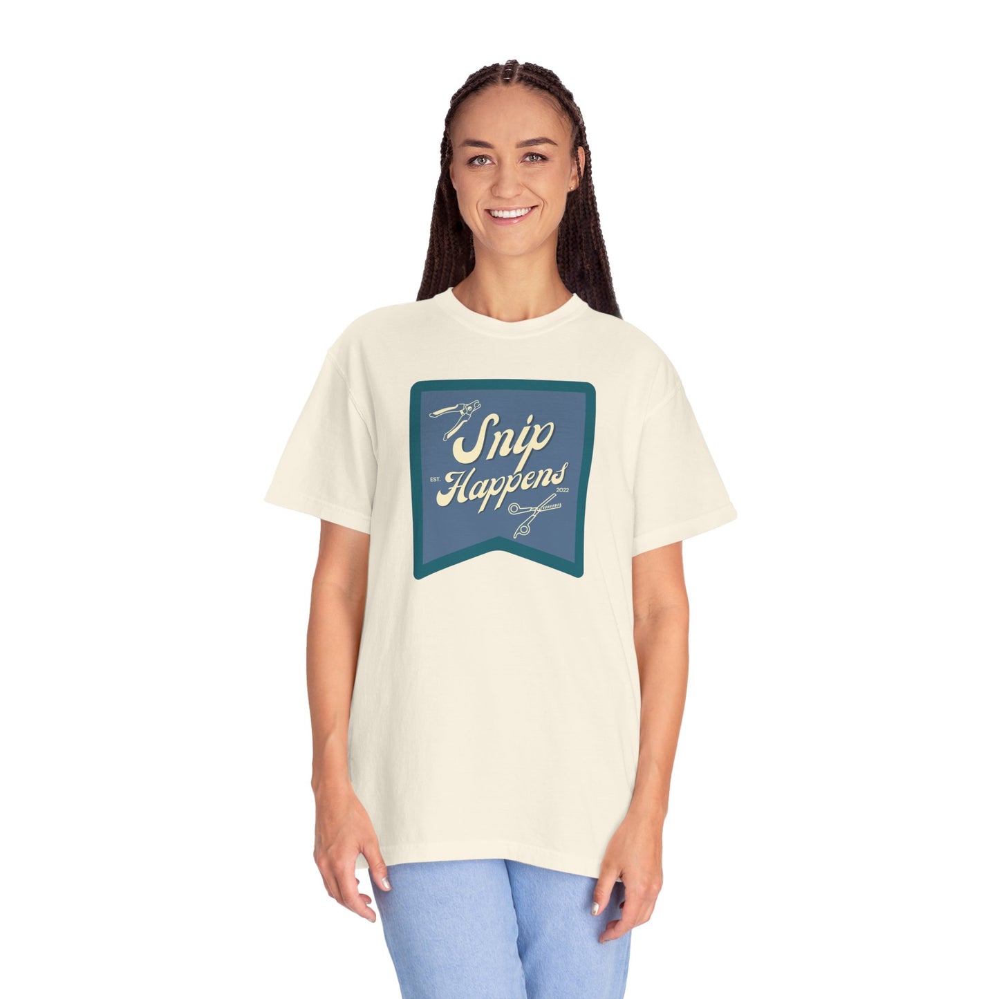 Snip Happens Unisex Garment-Dyed T-Shirt - Fun & Casual Apparel for Stitching Lovers