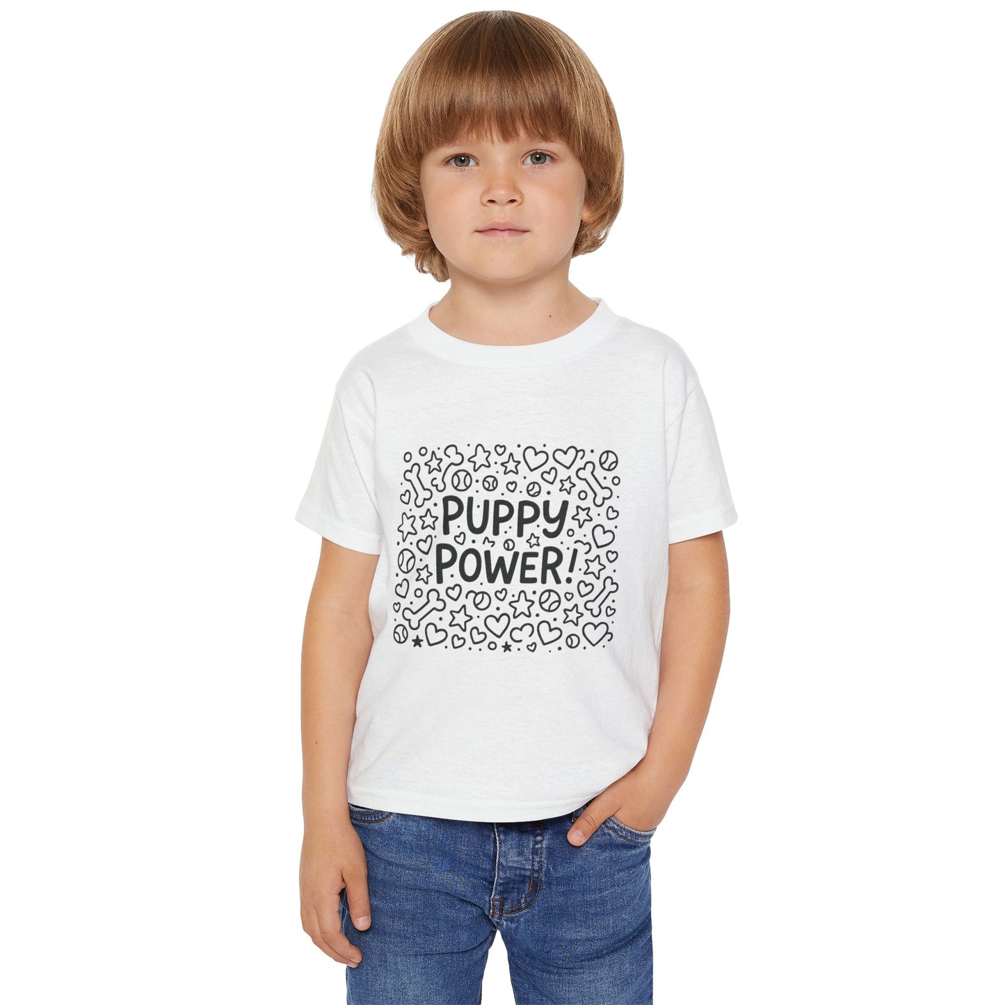 Puppy Power Toddler T-shirt | Cute Kids Tee, Dog Lover Gift, Baby Shower Outfit, Birthday Apparel, Fun Playwear
