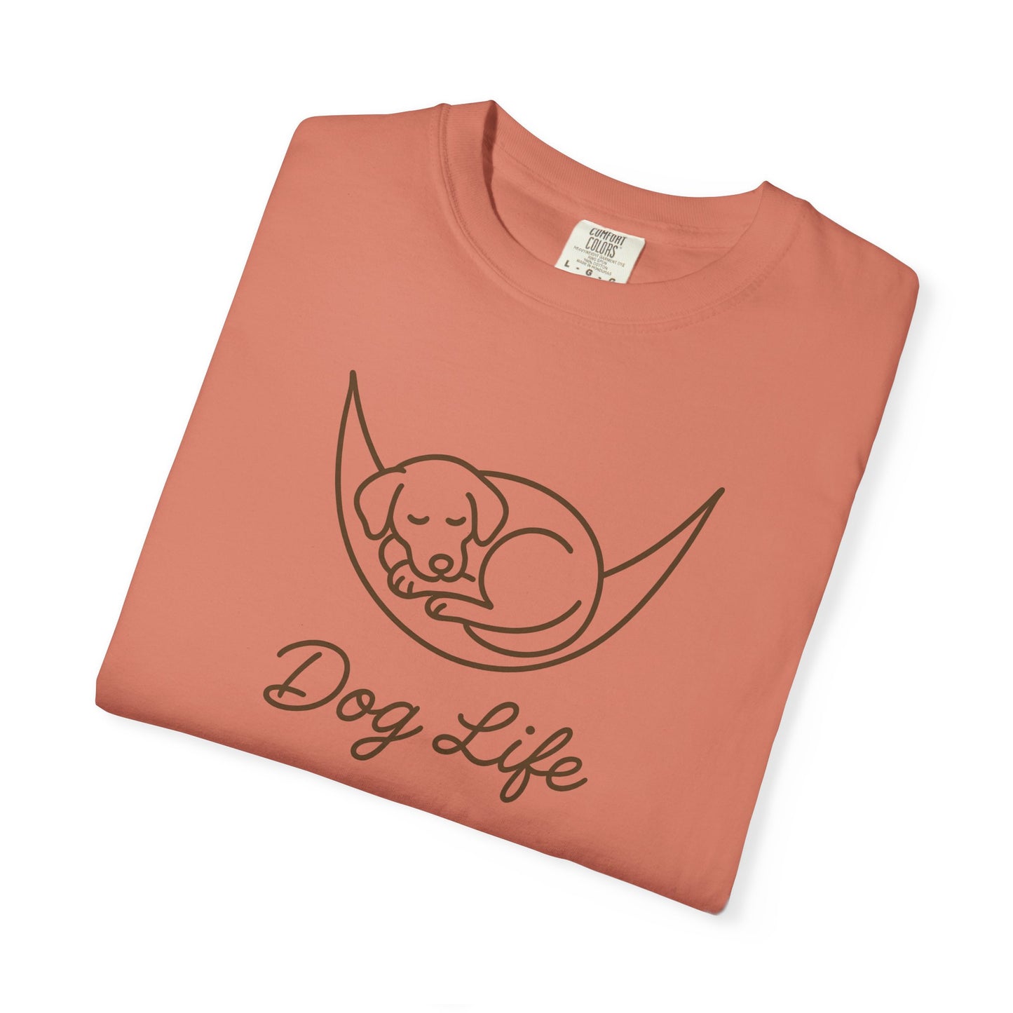 Dog Life Unisex Garment-Dyed T-Shirt, Pet Lover Tee, Dog Owner Gift, Casual Dog T-Shirt, Animal Lover Apparel, Comfortable Everyday Wear