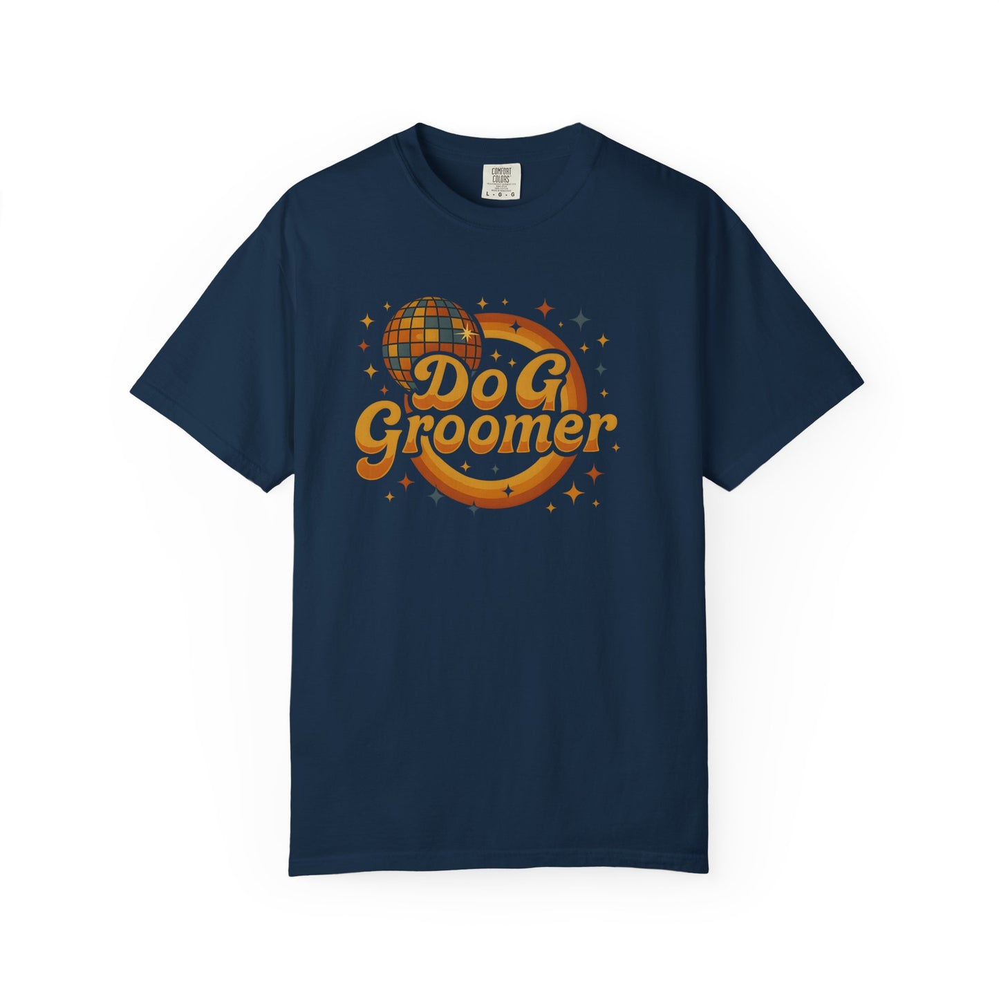 Disco Dog Groomer Unisex Garment-Dyed T-Shirt - Fun Pet Grooming Tee for Dog Lovers