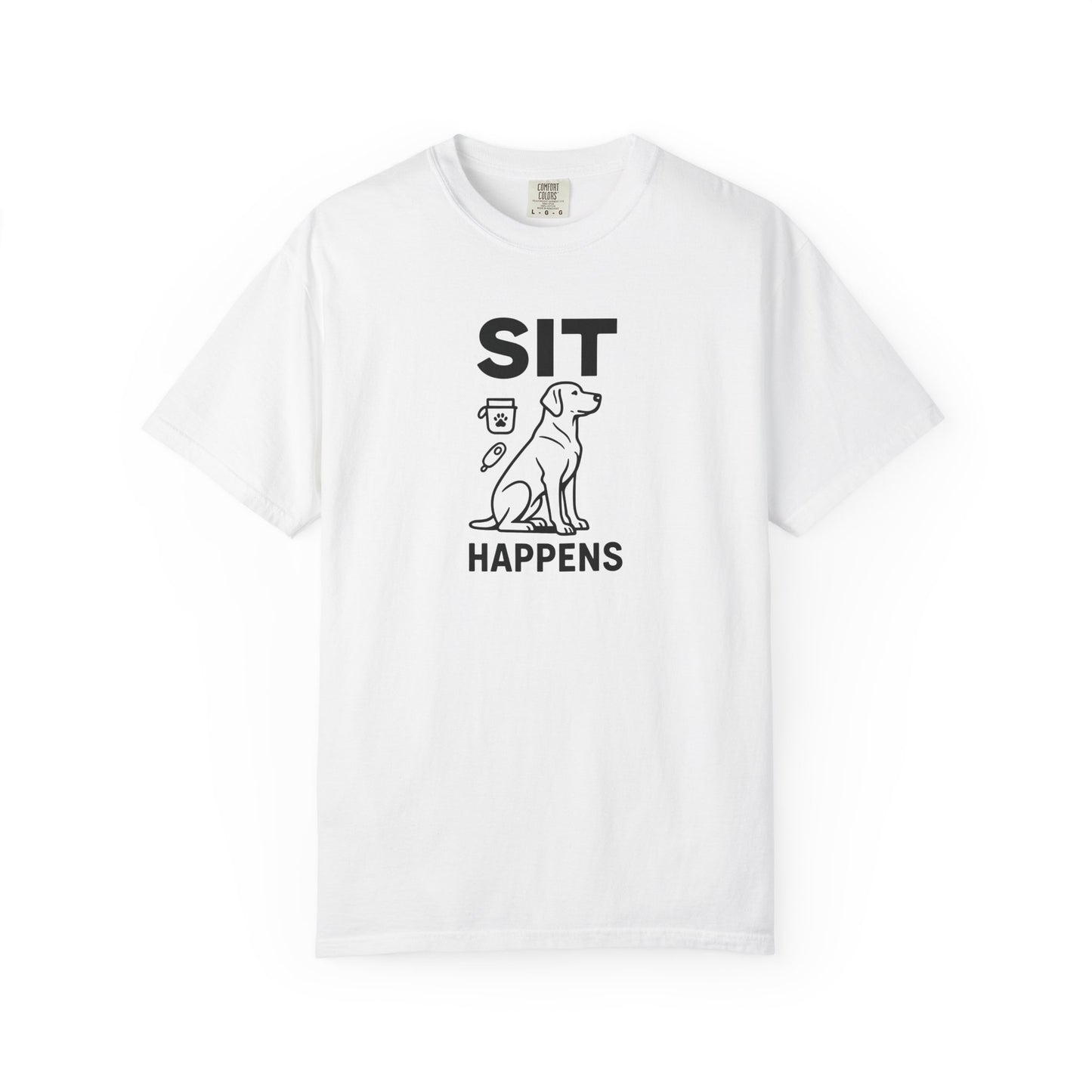 Dog Lovers Unisex T-Shirt - 'Sit Happens' Graphic Tee, Gift for Dog Owners, Pet Lovers, Casual Wear, Funny Dog Shirt