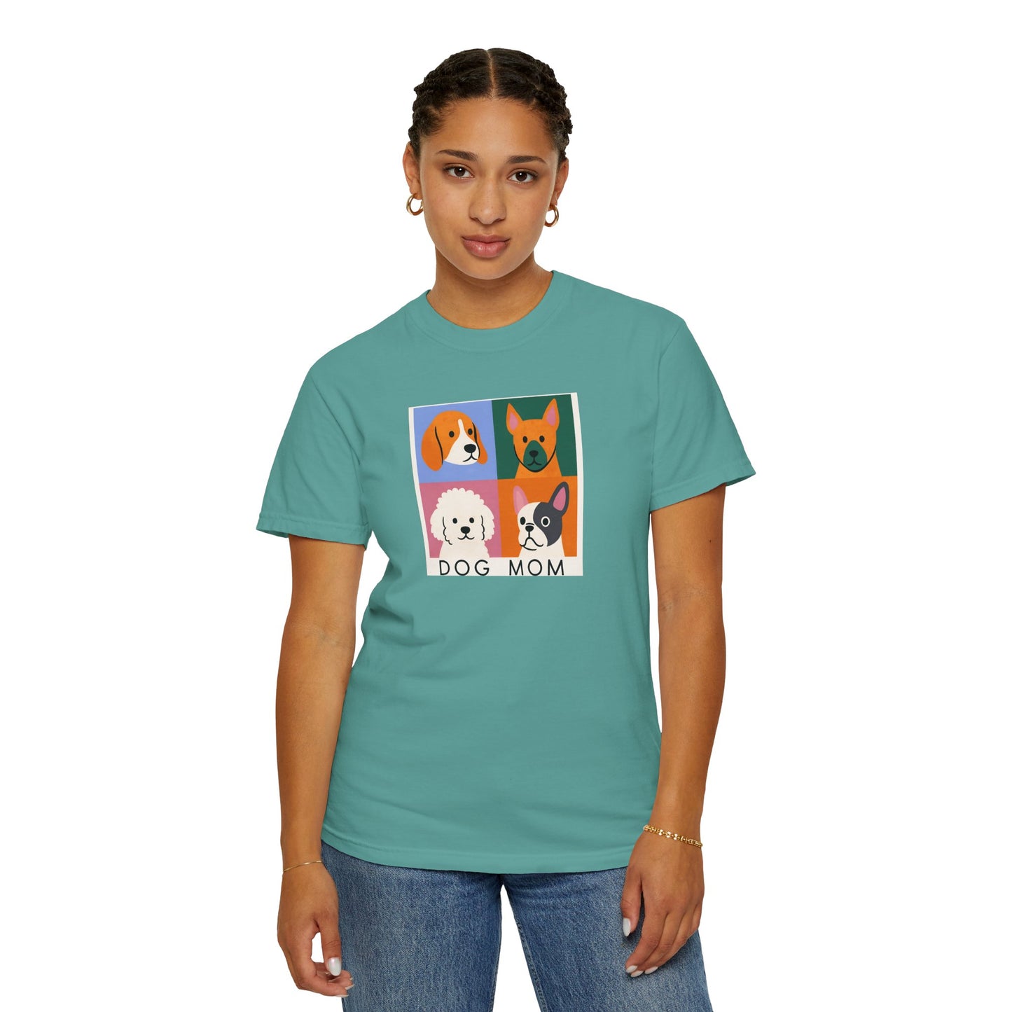 Dog Mom T-shirt - Unisex Garment-Dyed Tee for Dog Lovers