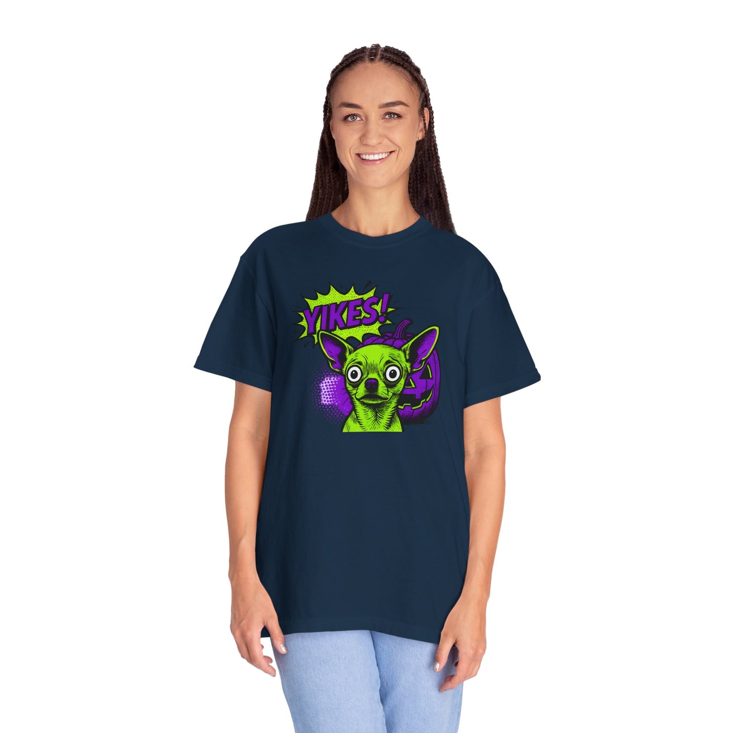 Yikes! Spooky Greens Unisex T-Shirt, Funny Halloween Shirt, Gift for Goth Lovers, Unique Graphic Tee, Statement Top