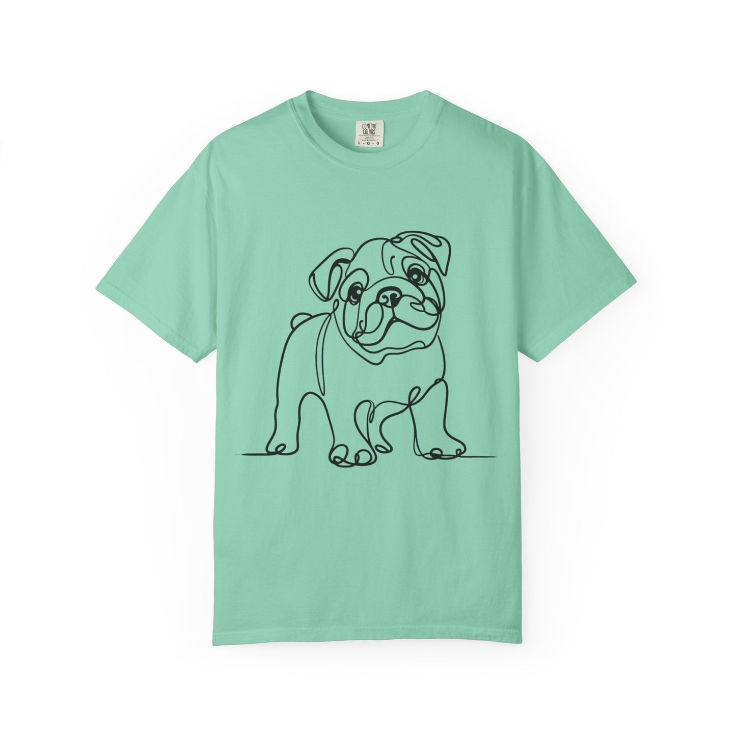 Unisex Garment-Dyed T-shirt with Minimalist Bulldog Design