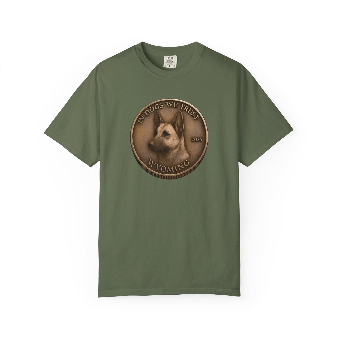 Wyoming State Coin T-Shirt Collection - Proud Dog Breed Illustrations