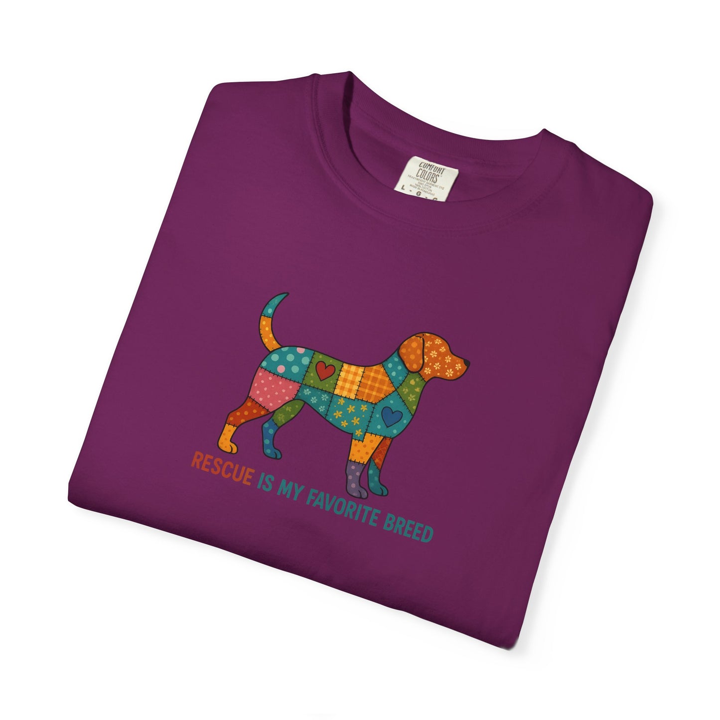 Colorful Dog Rescue T-Shirt, Gift for Dog Lovers, Adoption Awareness Tee, Casual Wear for Animal Lovers, Eco-Friendly Fashion