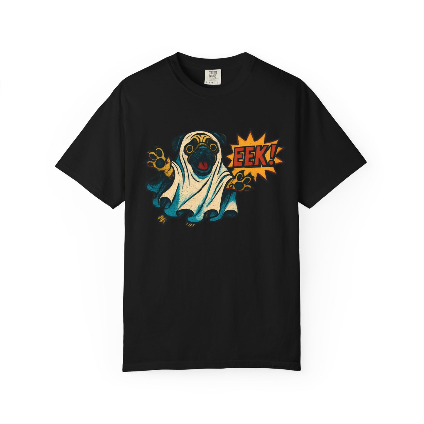 Ghostly Pug T-Shirt, Halloween Tee, Unisex T-Shirt, Funny Dog Shirt, Casual Wear, Gift for Dog Lovers, Spooky Apparel