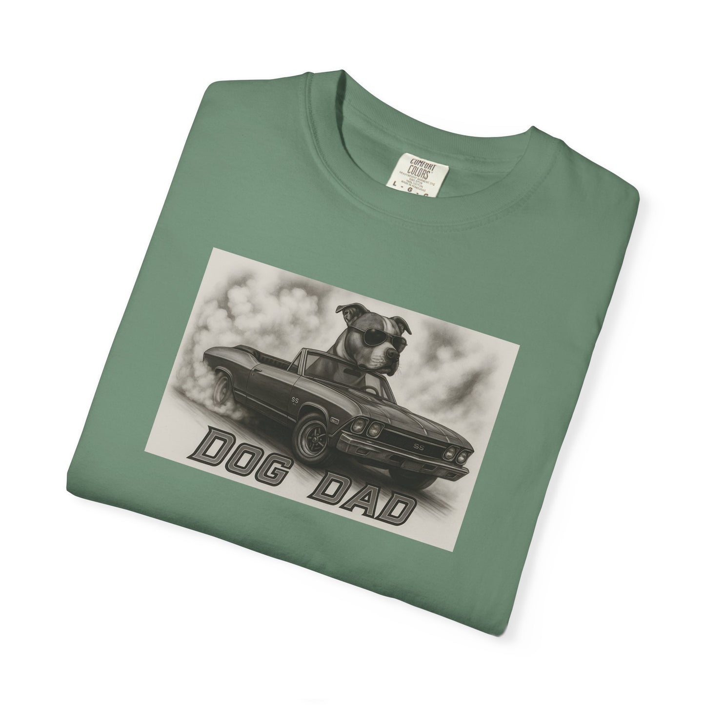 Dog Dad - American Staffordshire Terrier - Cool Dogs in Cool Cars T-Shirt Collection | Funny Dog Lover Apparel for Men