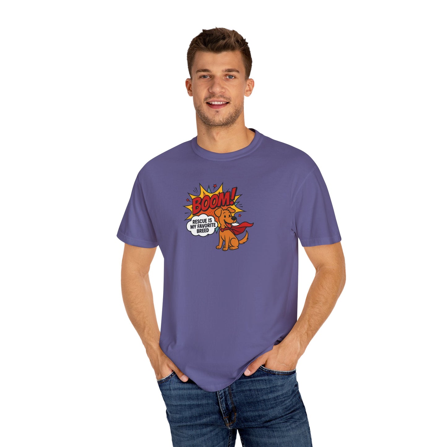 Superhero Dog Rescue T-Shirt | Fun Graphic Tee, Gift for Dog Lovers, Casual Wear, Pet Lover Shirt, Birthday Present, Animal Apparel