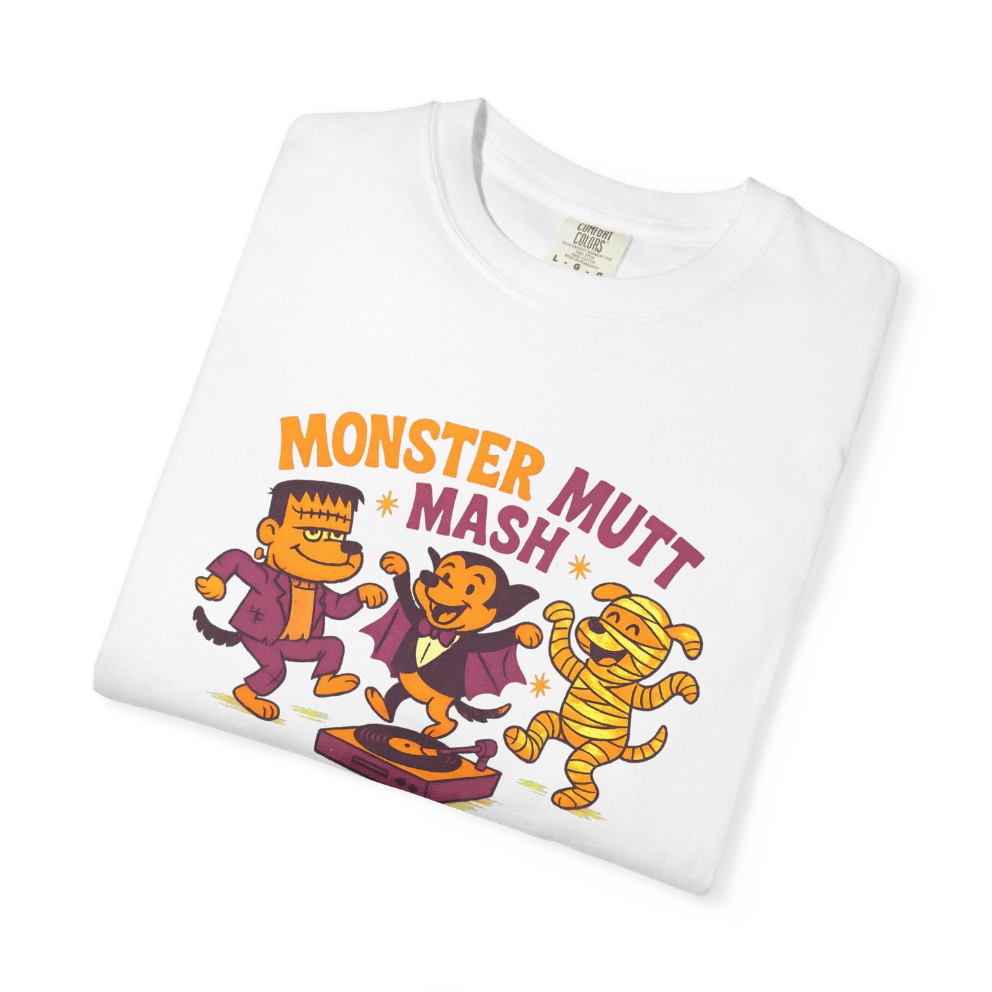 Monster Mutt Mash T-Shirt, Unisex Halloween Tee, Fun Graphic Tee for Pet Lovers, Cute Dog Shirt, Spooky Season Apparel