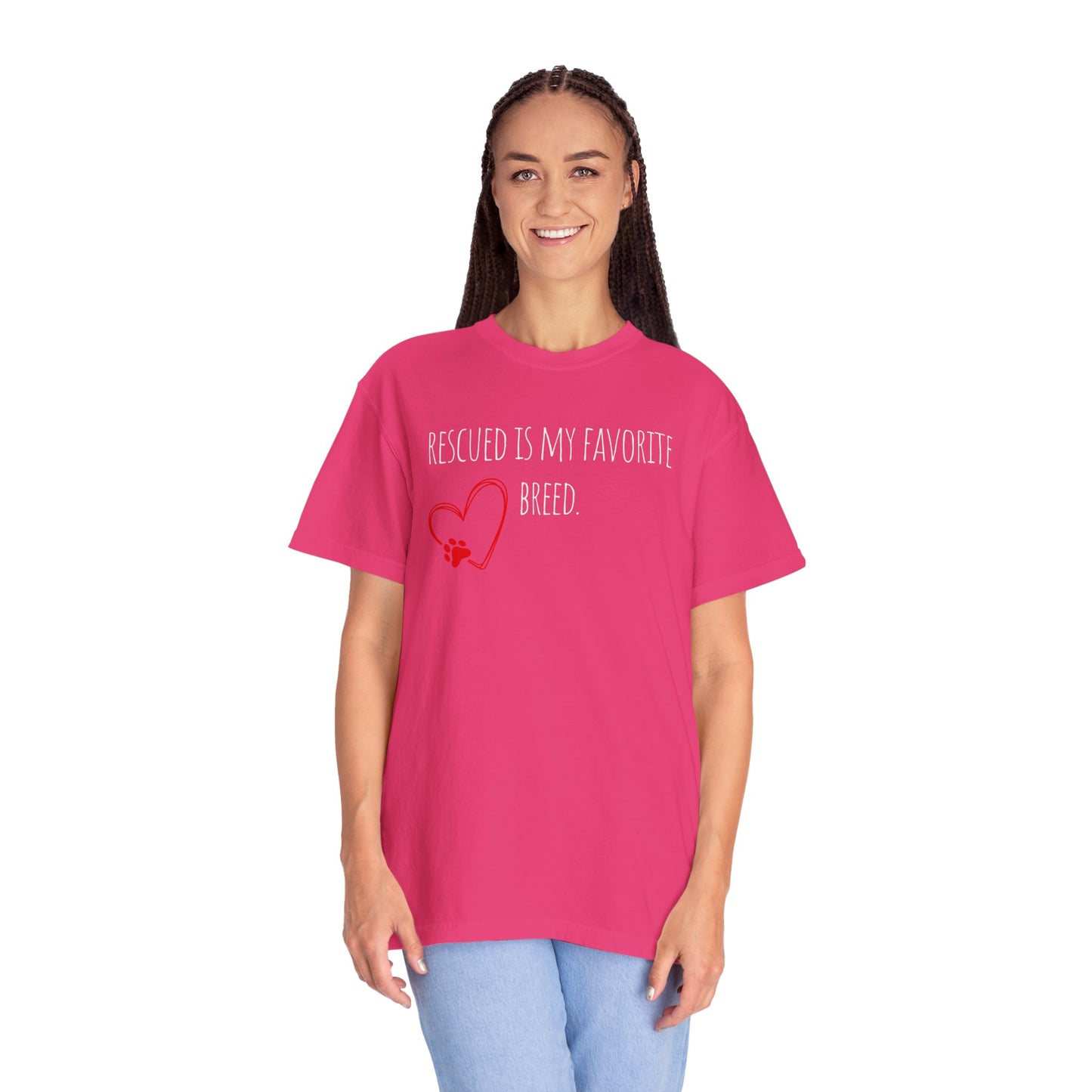 Unisex T-Shirt - "Rescued is My Favorite Breed" - Perfect for Dog Lovers