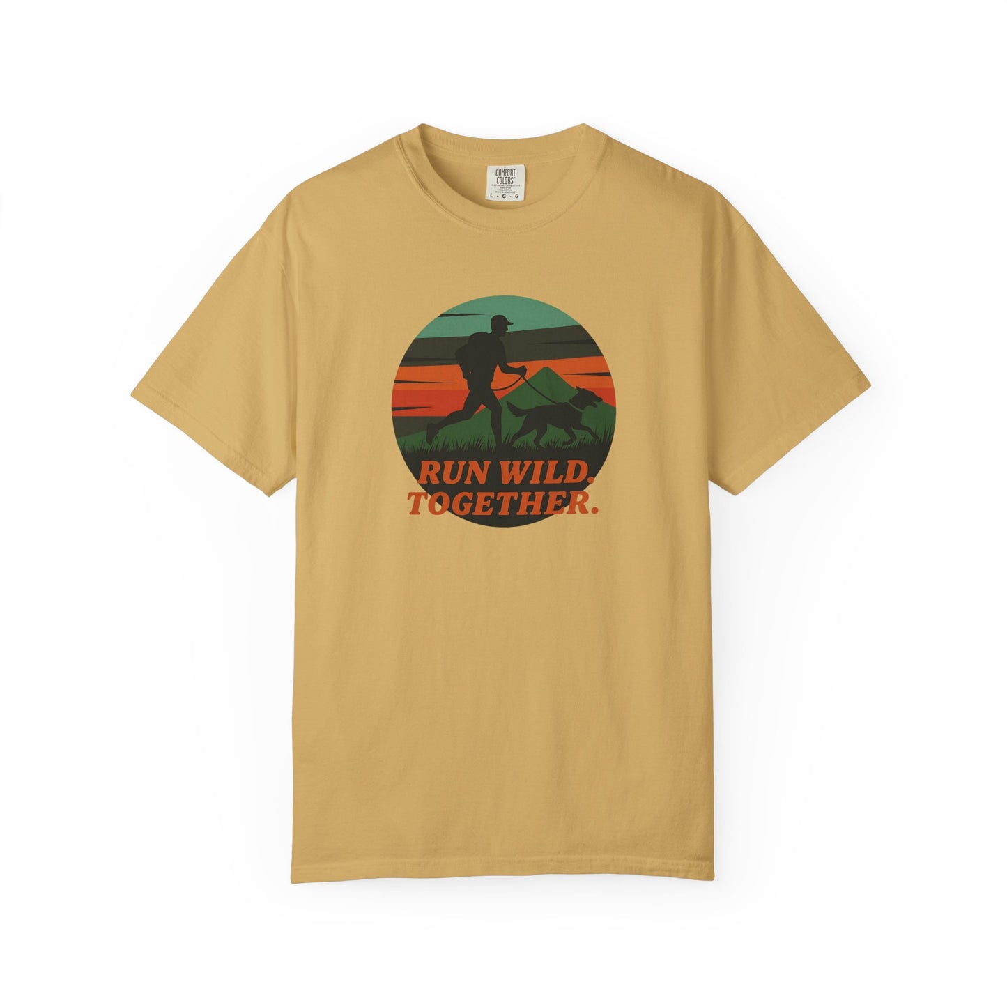 Canicross - Unisex Garment-Dyed T-Shirt - Run Wild Together Adventure Tee