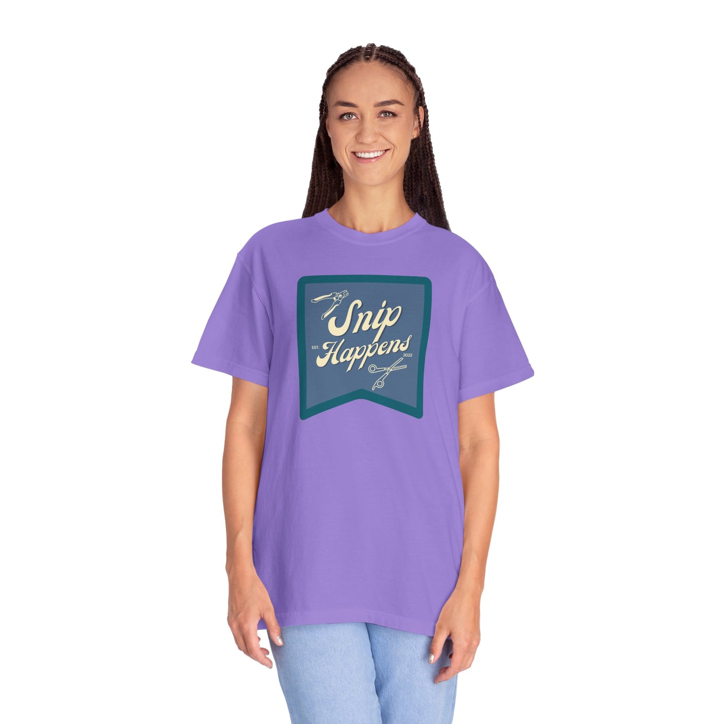 Snip Happens Unisex Garment-Dyed T-Shirt - Fun & Casual Apparel for Stitching Lovers