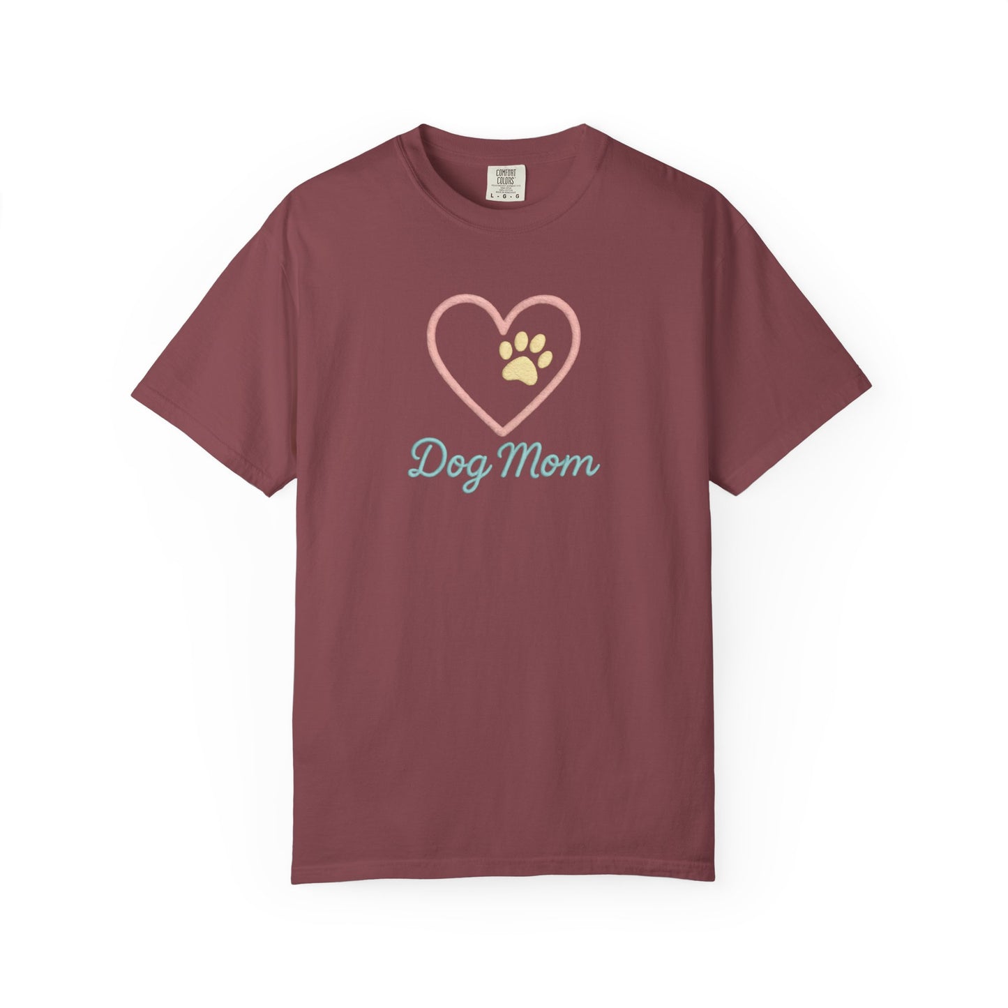 Dog Mom T-Shirt, Garment-Dyed Tee for Dog Owners, Perfect Gift for Pet Lovers, Casual Wear, Animal Lover Shirt