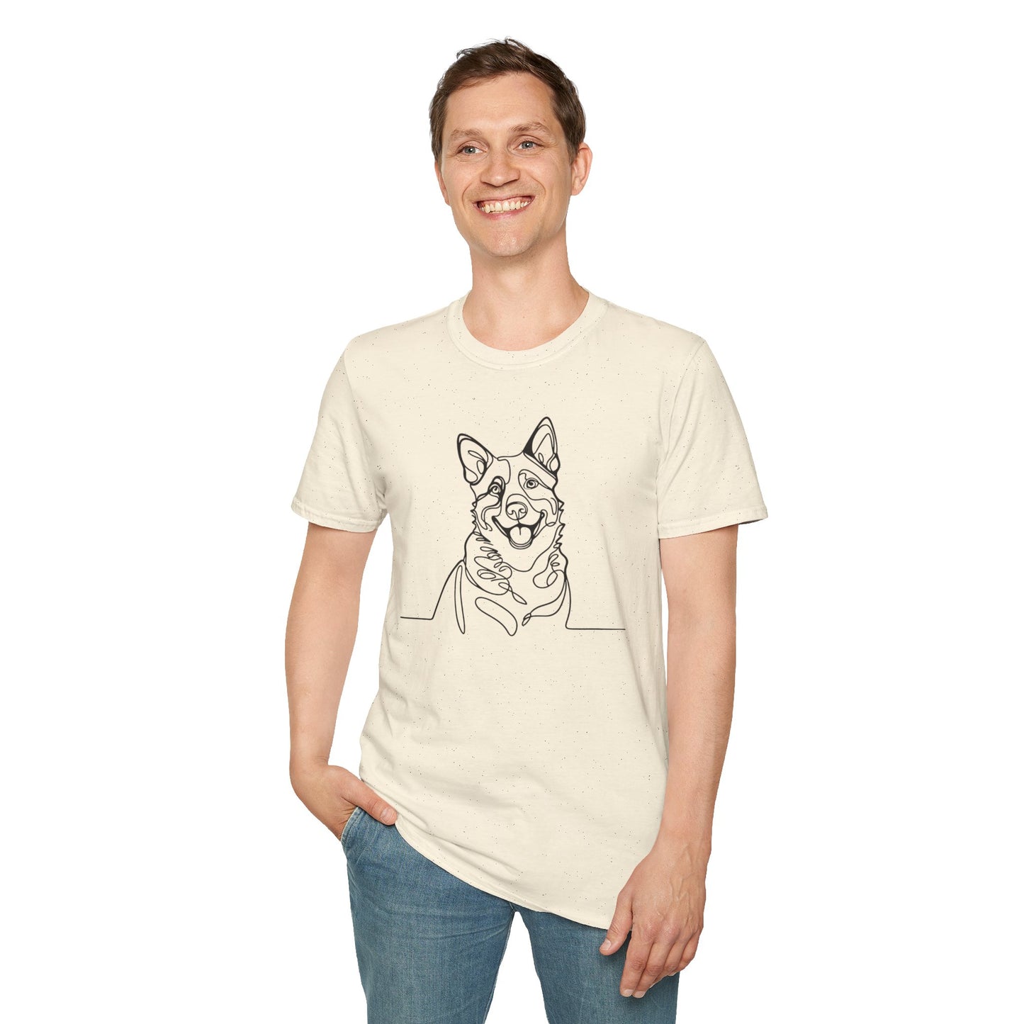 🖤 True Grit – Blue Heeler Line Art Tee