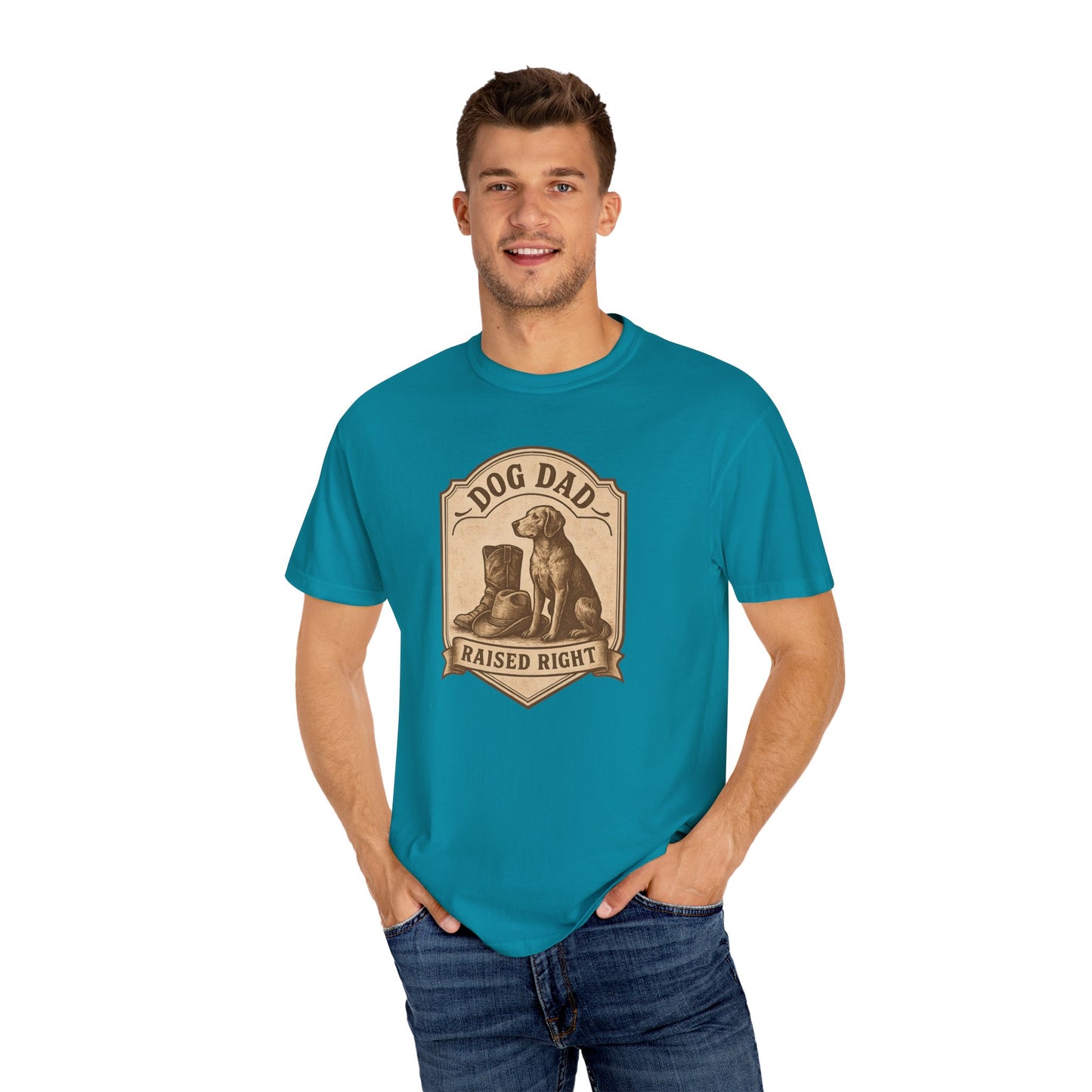Dog Dad Raised Right T-Shirt, Gift for Dog Lovers, Cute Pet Apparel, Funny Dog Dad Tee, Unisex Casual Wear