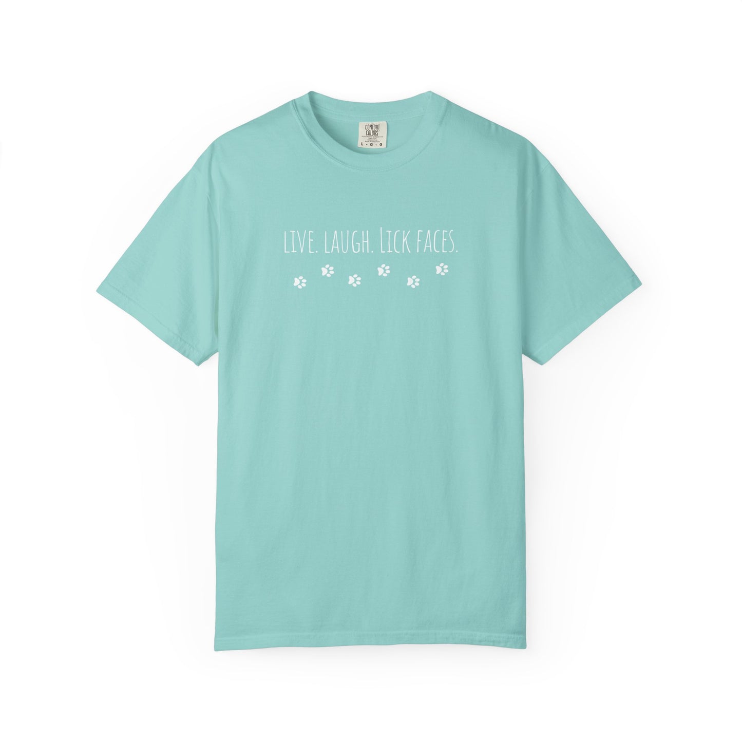 Whimsical Unisex T-shirt - Live, Laugh, Lick Faces - Funny Tee, Gift for Dog Lovers, Casual Wear, Birthday Shirt, Pet Parent Apparel
