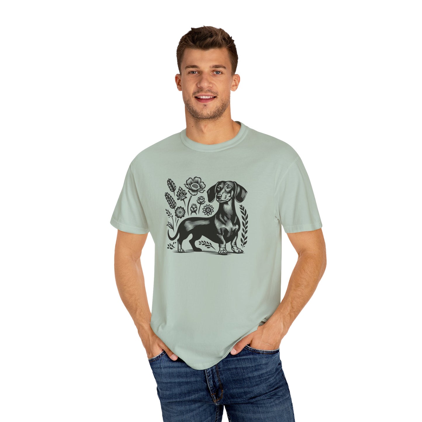 Floral Dachshund Unisex T-Shirt - Comfy Pet Lover Gift