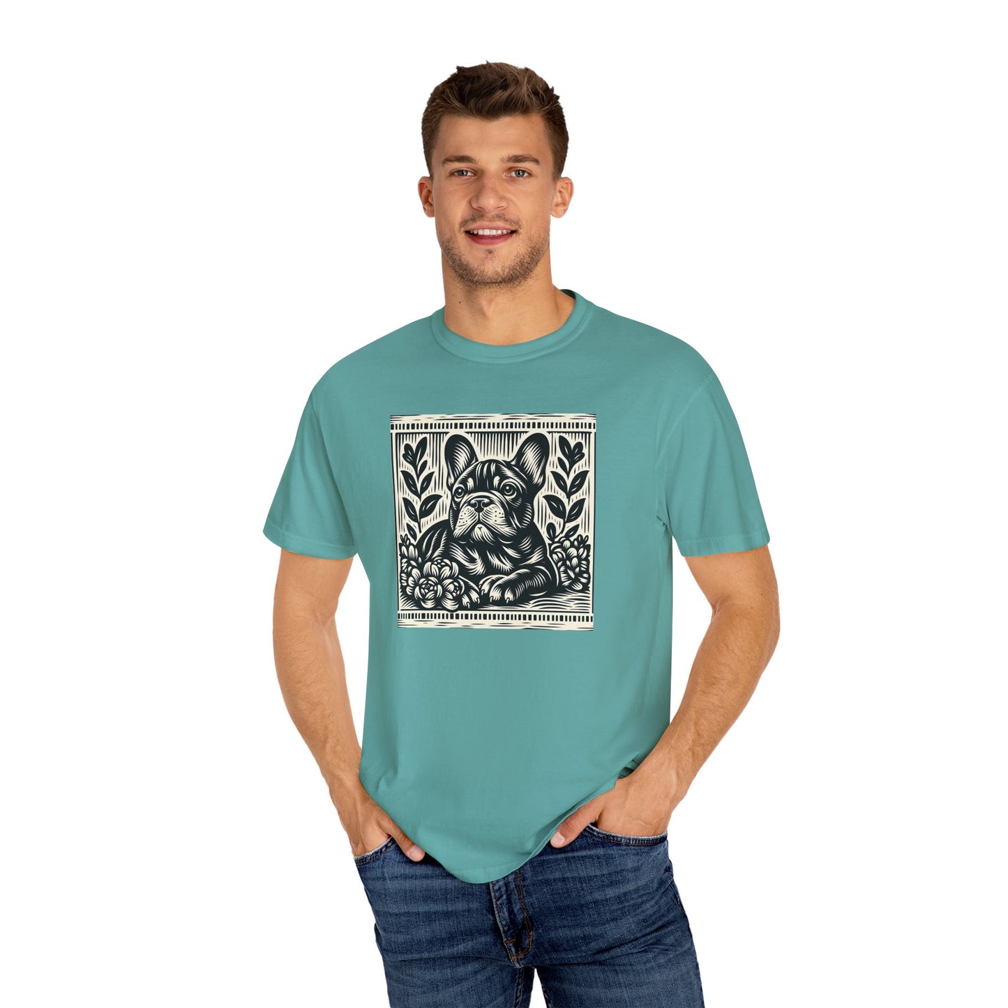 French Bulldog Vintage Graphic T-Shirt - Unisex Garment-Dyed Tee