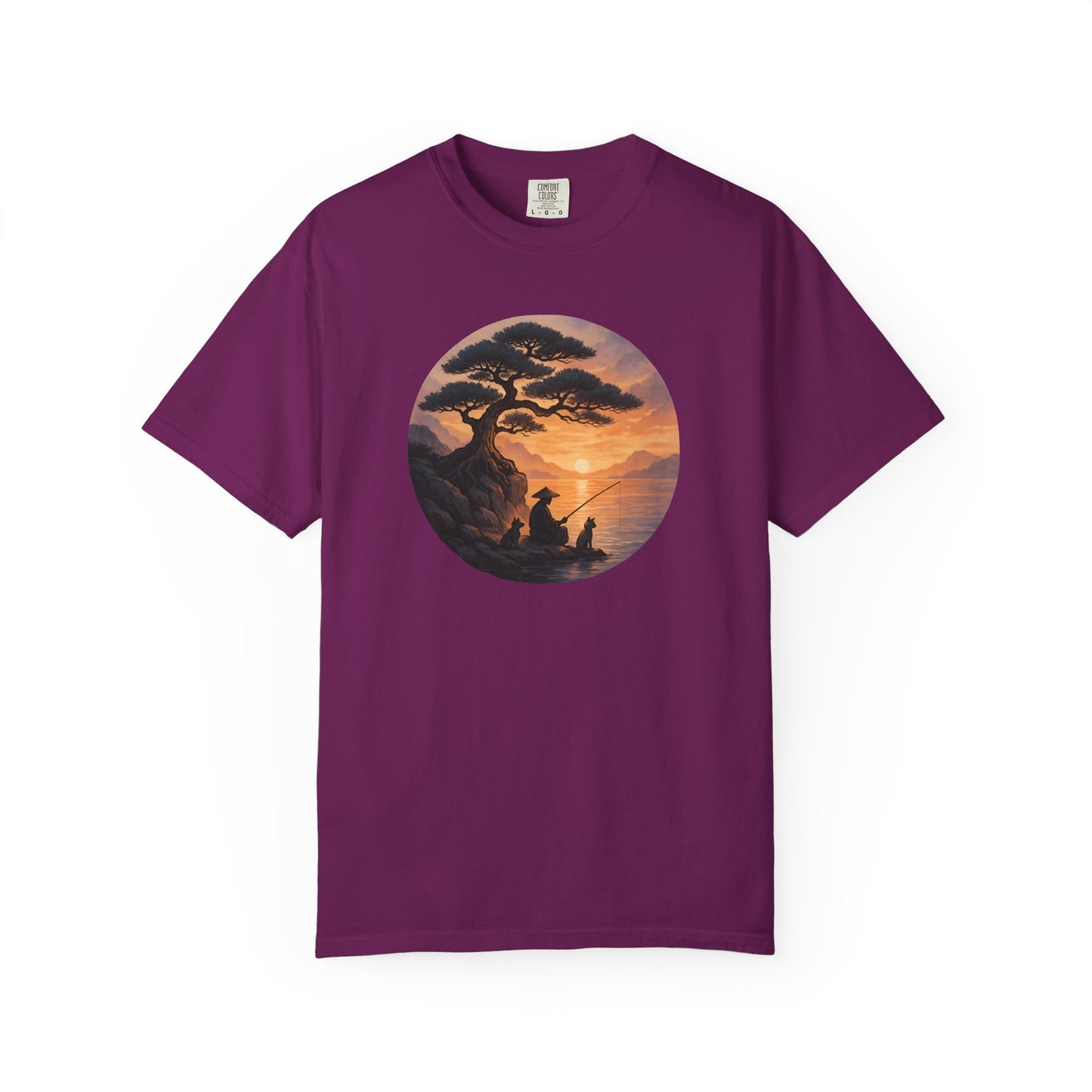 Vintage Sunset Fisherman Unisex T-shirt