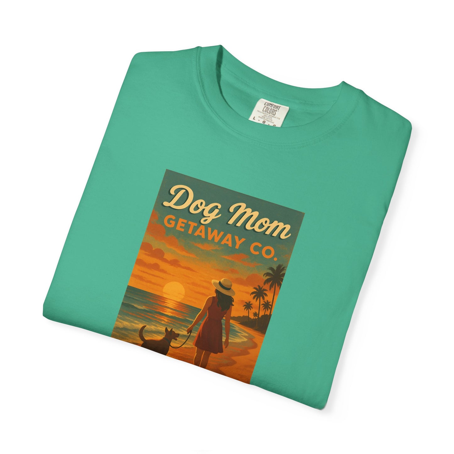 Dog Mom Sunset Tee, Unisex T-Shirt, Dog Lover Gift, Summer Vacation Shirt, Pet Parent Apparel, Casual Everyday Wear