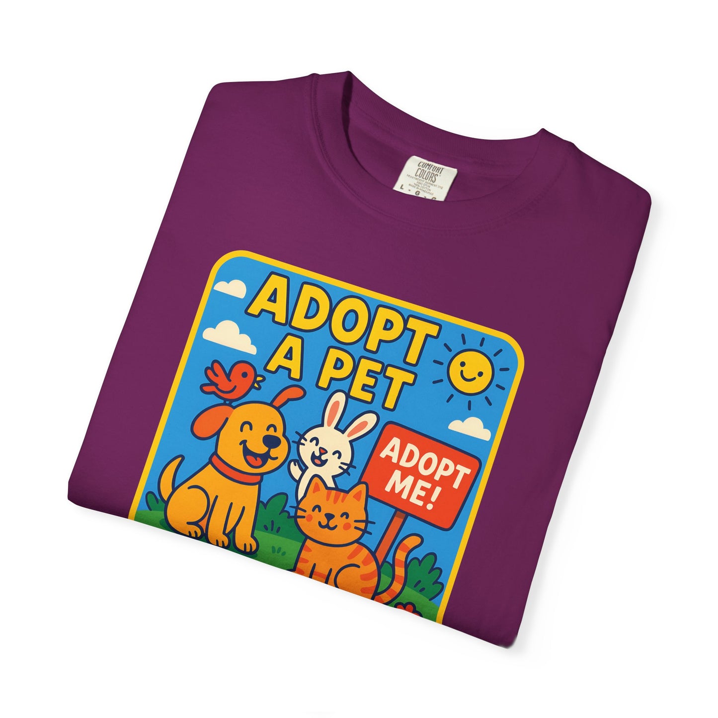 Adopt a Pet T-Shirt - Unisex Garment-Dyed Tee for Animal Lovers