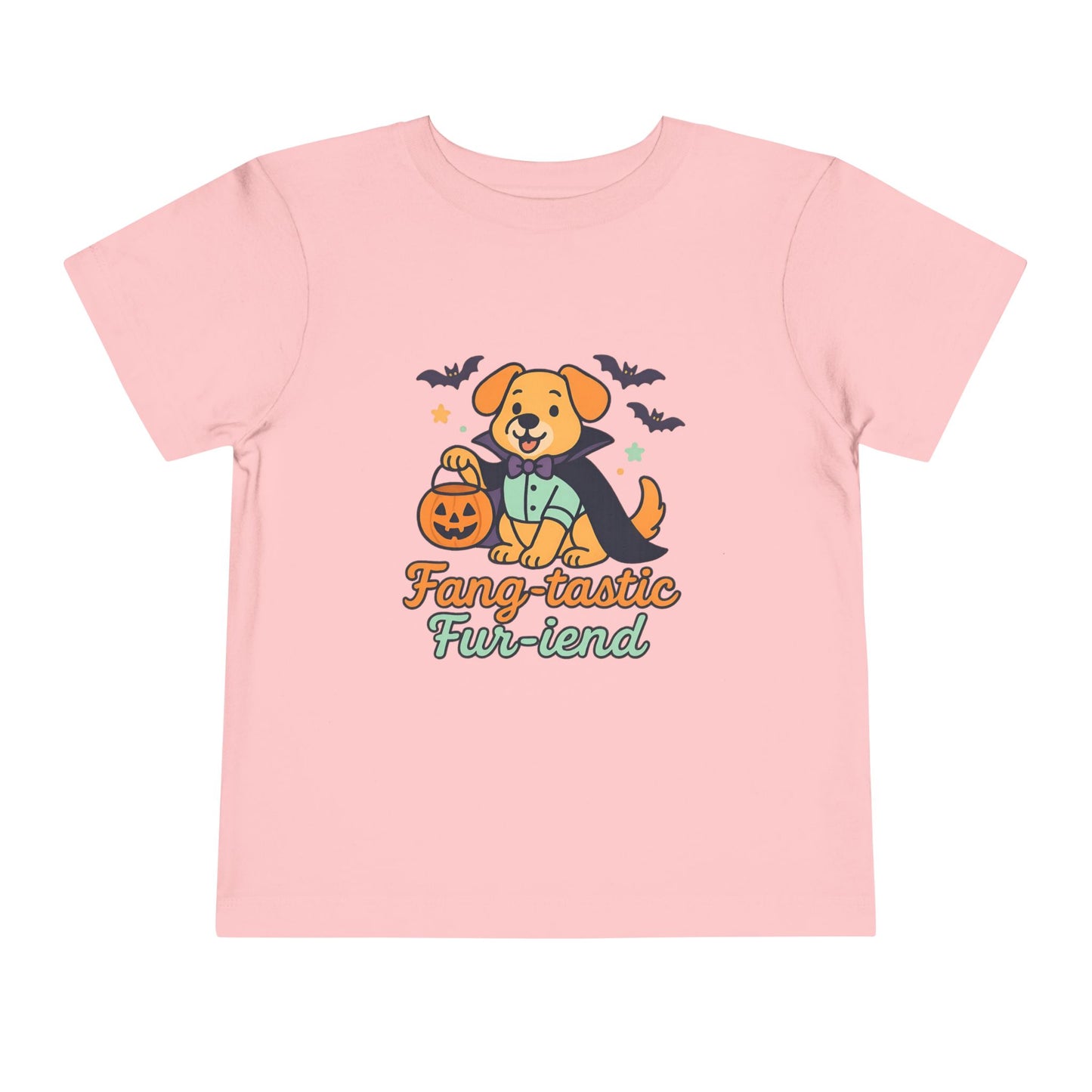 Fang-tastic Fur-iend Toddler Tee, Halloween Shirt for Kids, Cute Dog Graphic Tee, Toddler Halloween Outfit, Fall Celebration T-Shirt