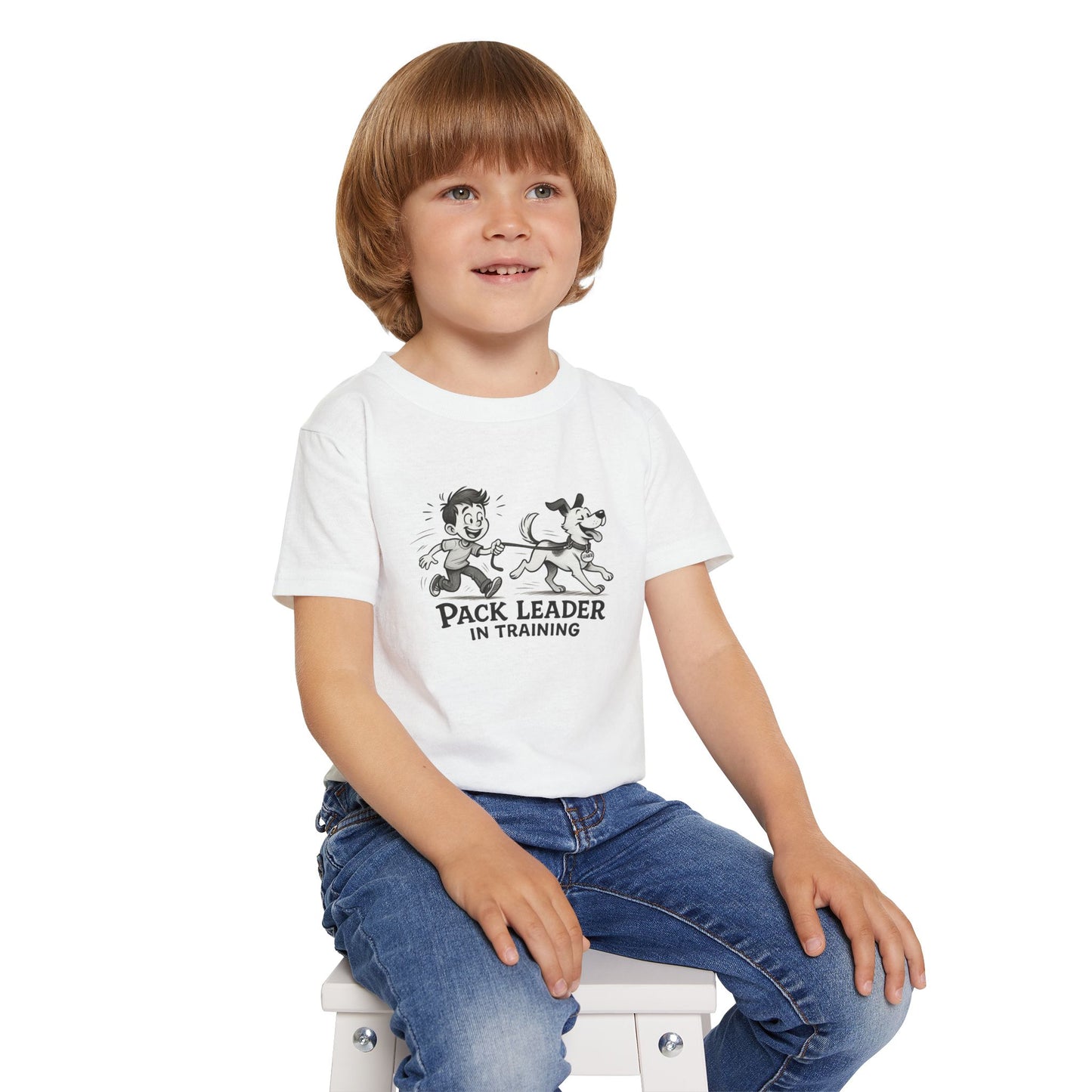 Toddler T-shirt, Cute Dog and Kid Design, Pack Leader in Training Tee, Gift for Dog Lovers, Kids Apparel, Animal Themed Shirt