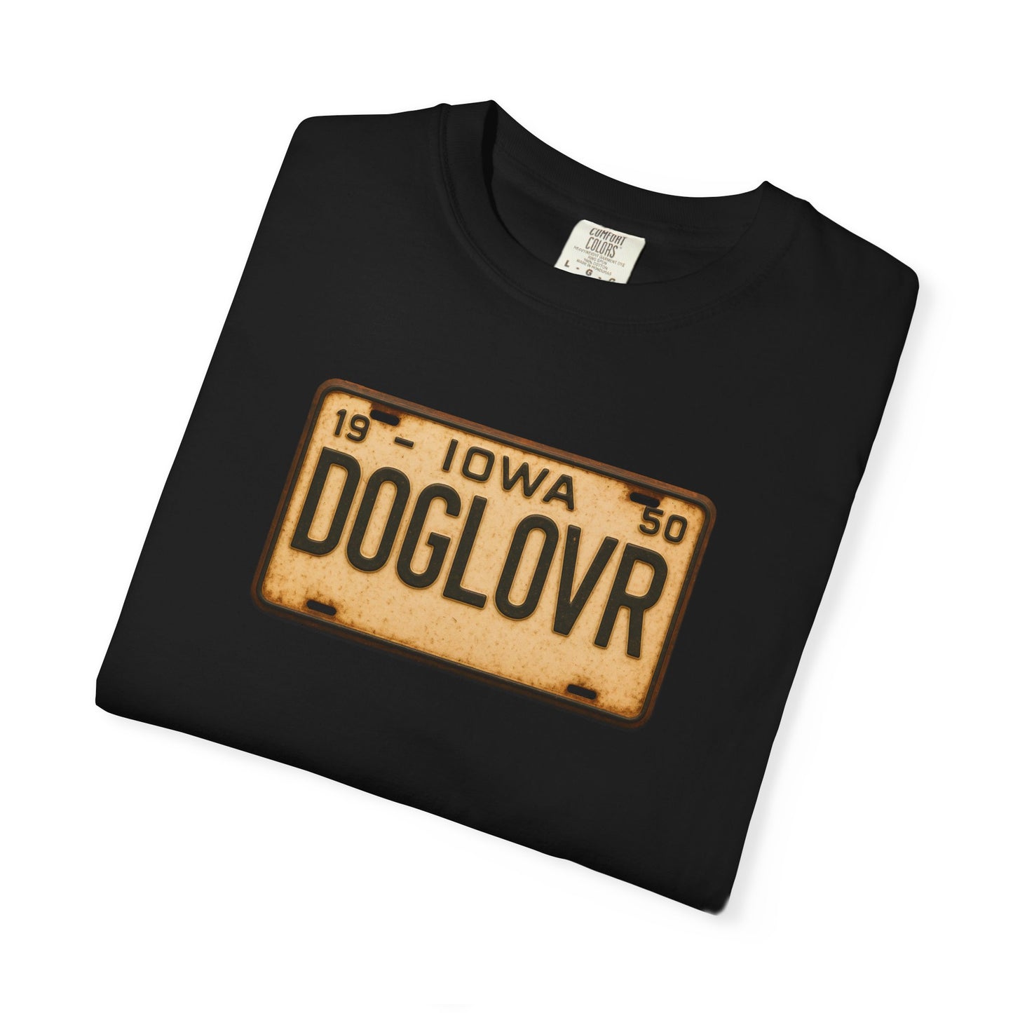 Vintage Iowa DOGLOVR State License Plate T-Shirt