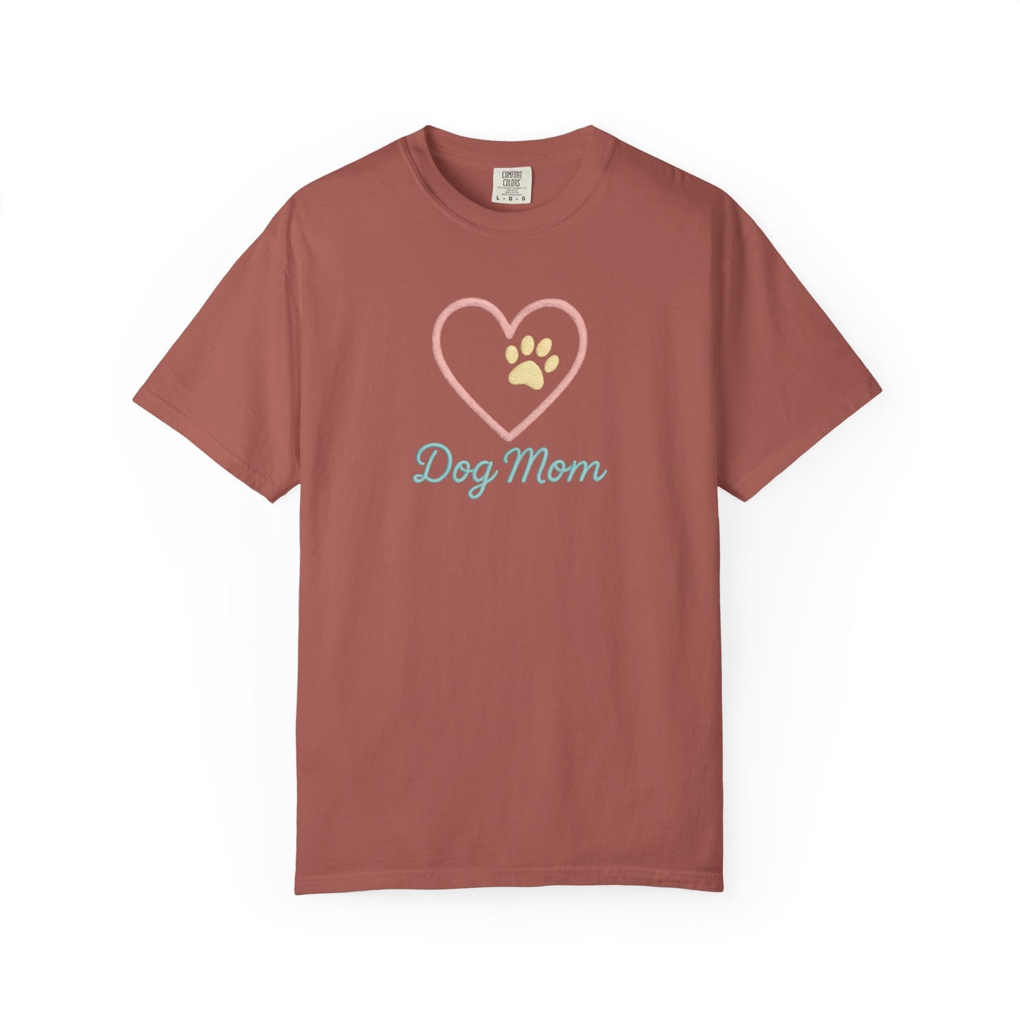 Dog Mom T-Shirt, Garment-Dyed Tee for Dog Owners, Perfect Gift for Pet Lovers, Casual Wear, Animal Lover Shirt