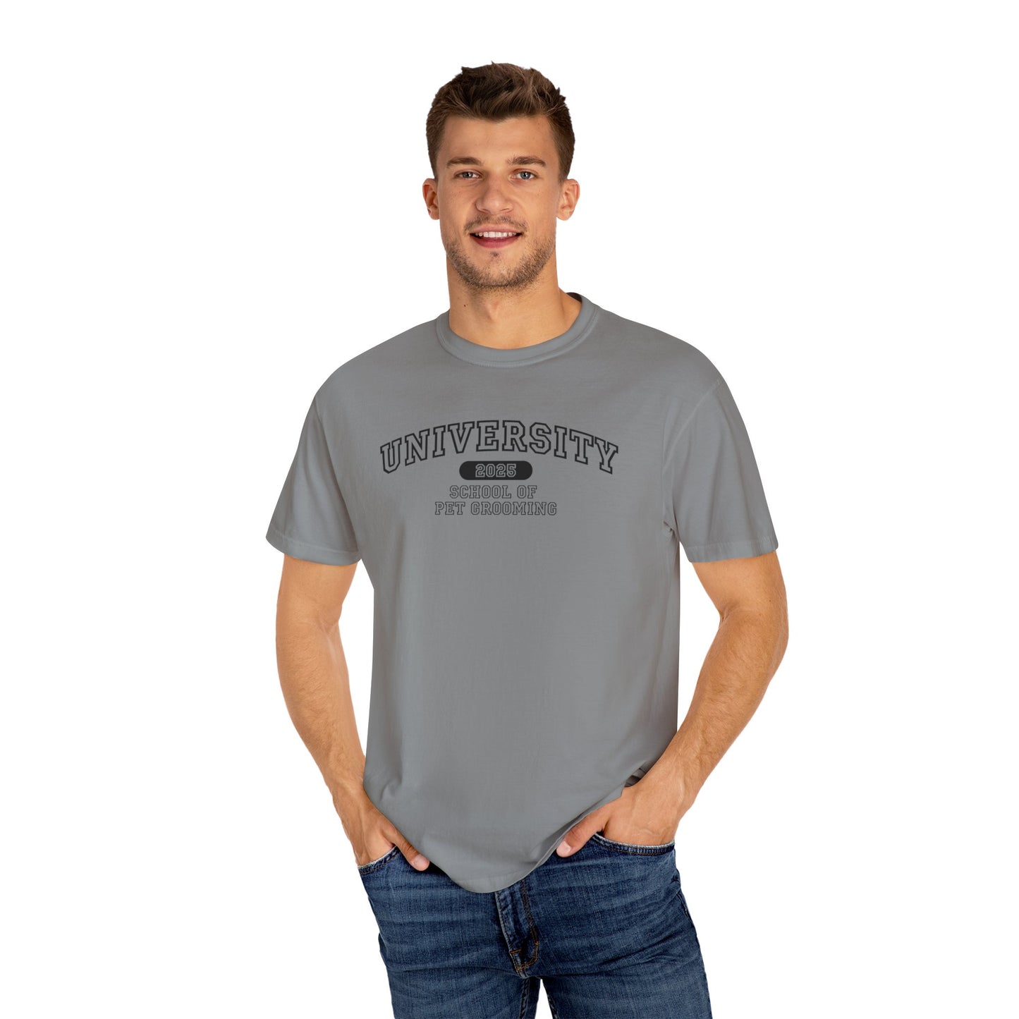 University School of Pet Grooming Unisex Garment-Dyed T-Shirt - University Style