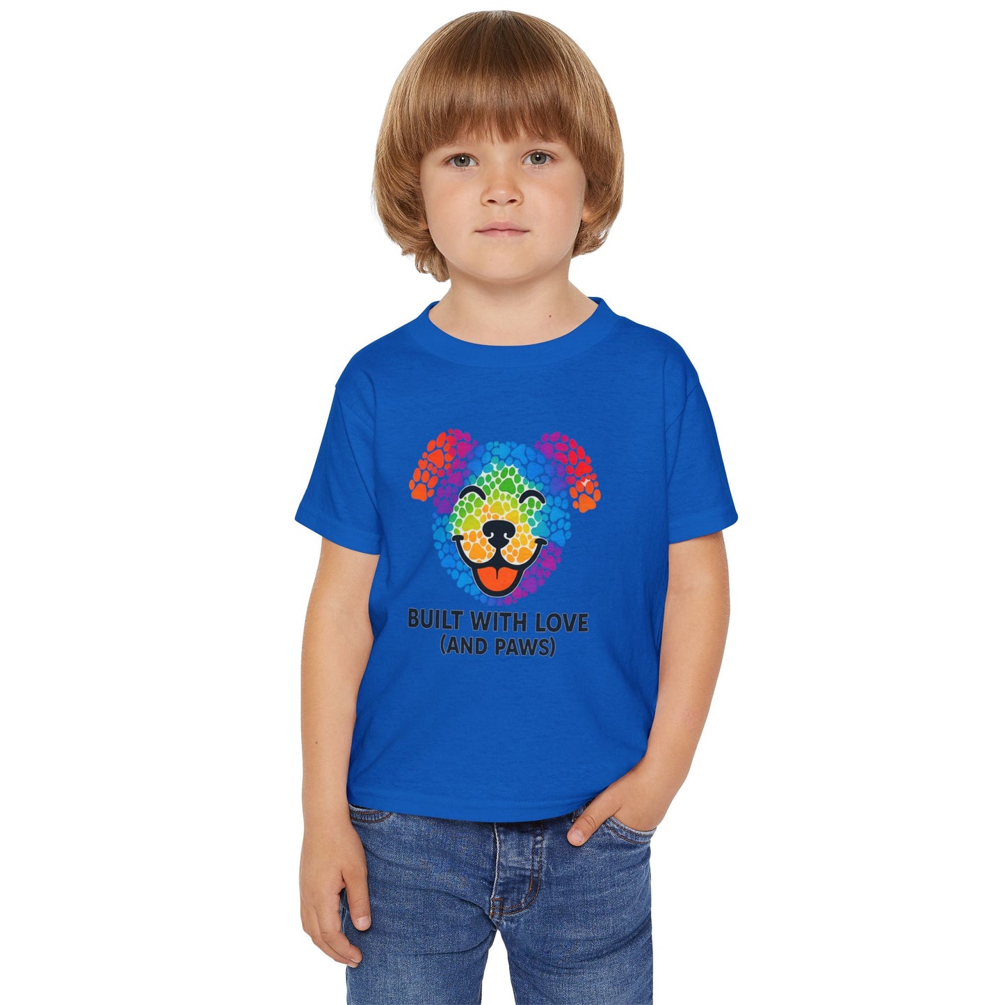 Built with Love and Paws Toddler T-Shirt | Adorable Pet Apparel, Gifts for Dog Lovers, Kids' Summer Fashion, Birthday Gift, Cute Animal Tee