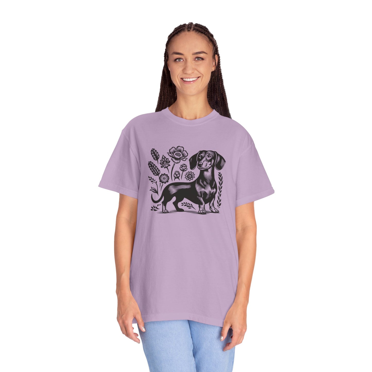 Floral Dachshund Unisex T-Shirt - Comfy Pet Lover Gift