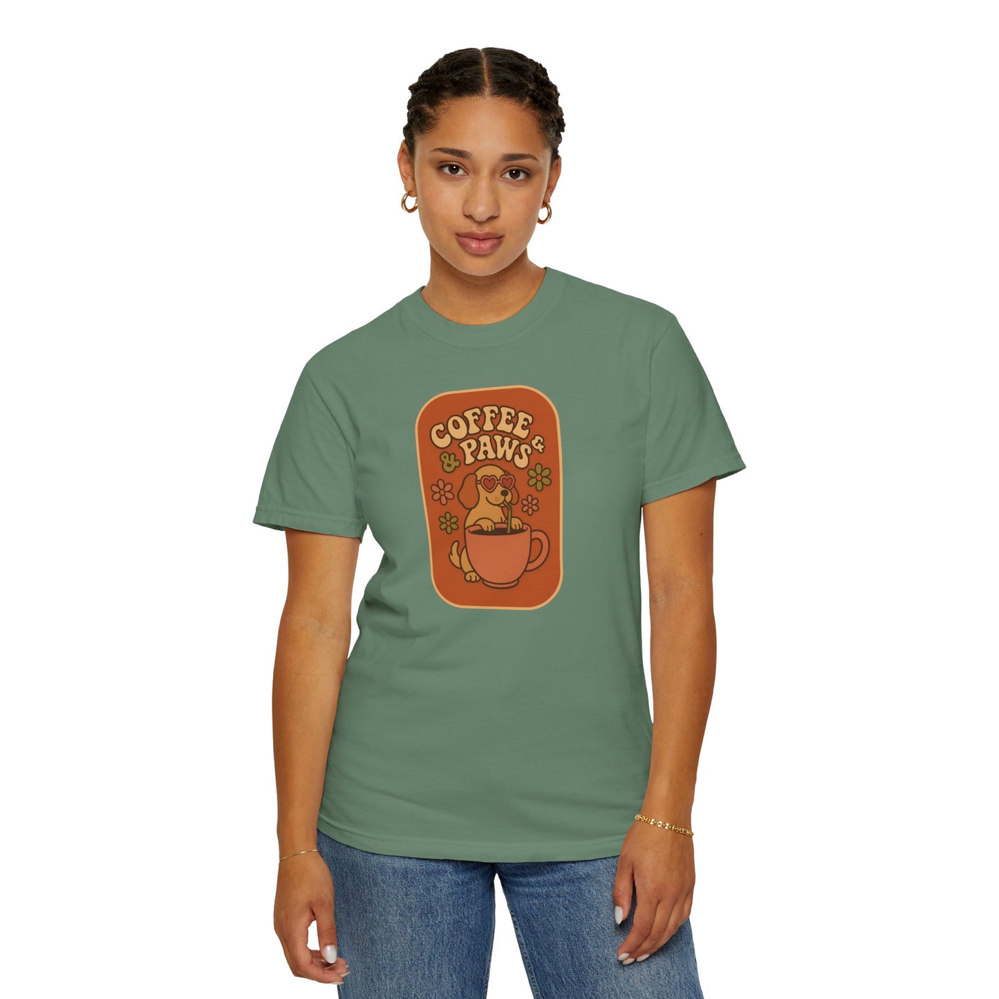 Coffee Paws Unisex T-shirt - Perfect for Dog Lovers, Casual Wear, Gift for Pet Owners, Cozy Vibe, Every Day Wear