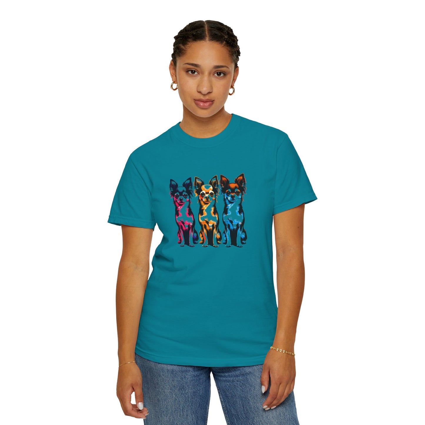 Colorful Chihuahua T-Shirt - Fun & Stylish Unisex Garment-Dyed Tee