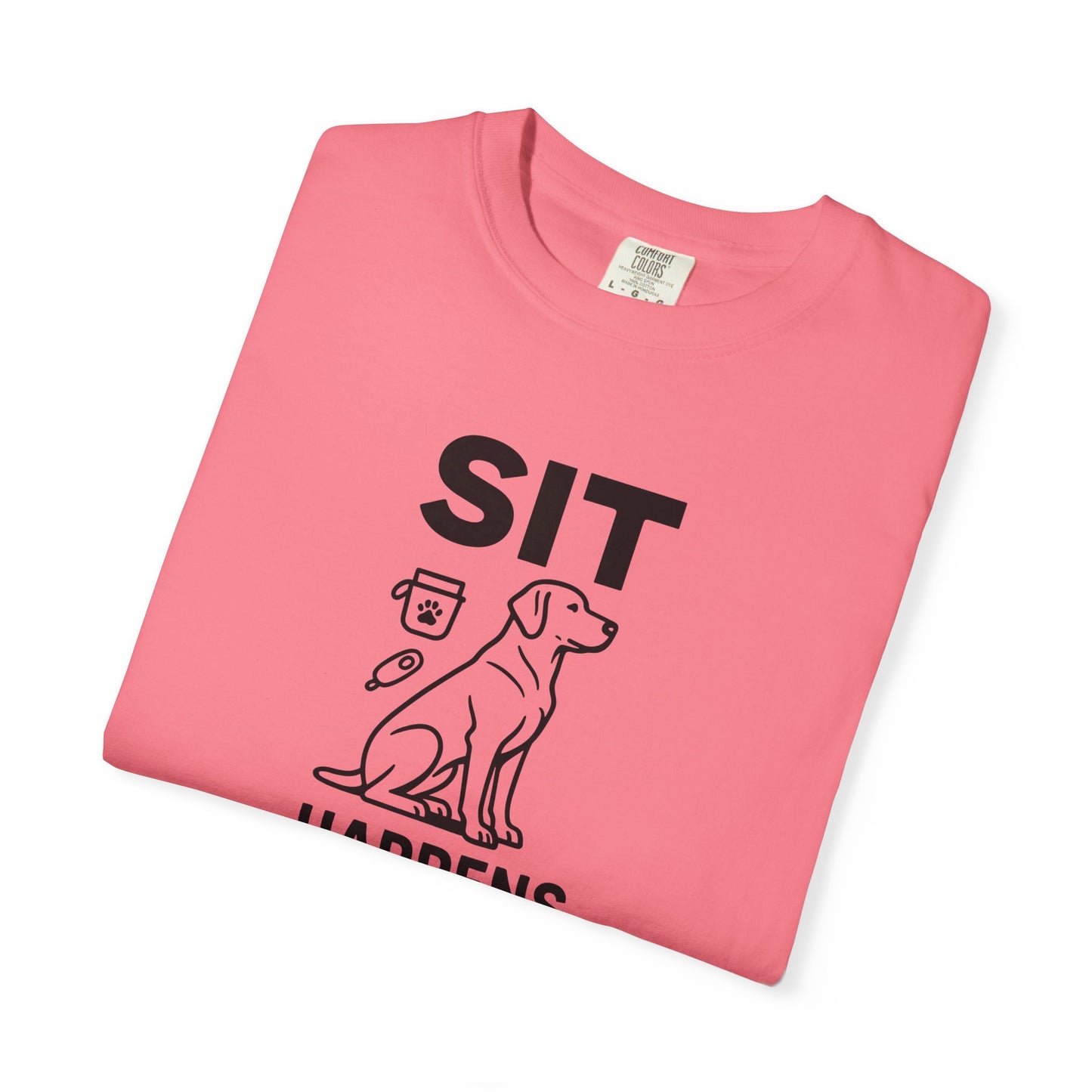 Dog Lovers Unisex T-Shirt - 'Sit Happens' Graphic Tee, Gift for Dog Owners, Pet Lovers, Casual Wear, Funny Dog Shirt