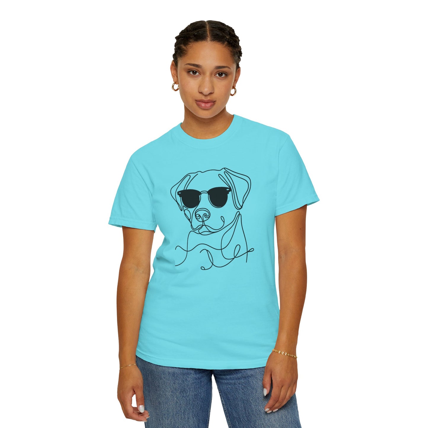 Cool Dog Line Art T-Shirt, Pet Lover Gift, Unisex Tee, Animal Lover Shirt, Casual Wear, Dog Mom Gift, Birthday Present, Dog Themed Apparel