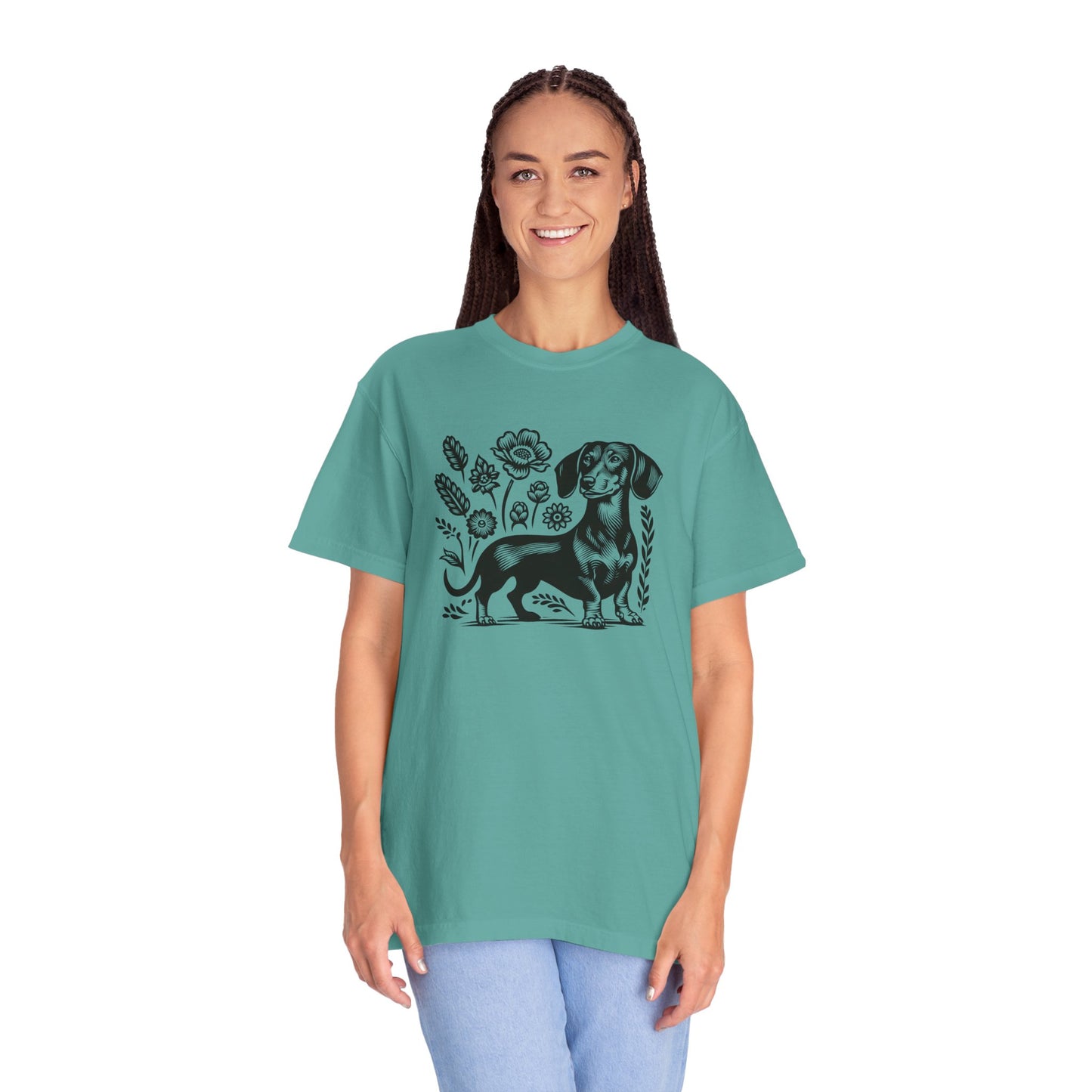 Floral Dachshund Unisex T-Shirt - Comfy Pet Lover Gift