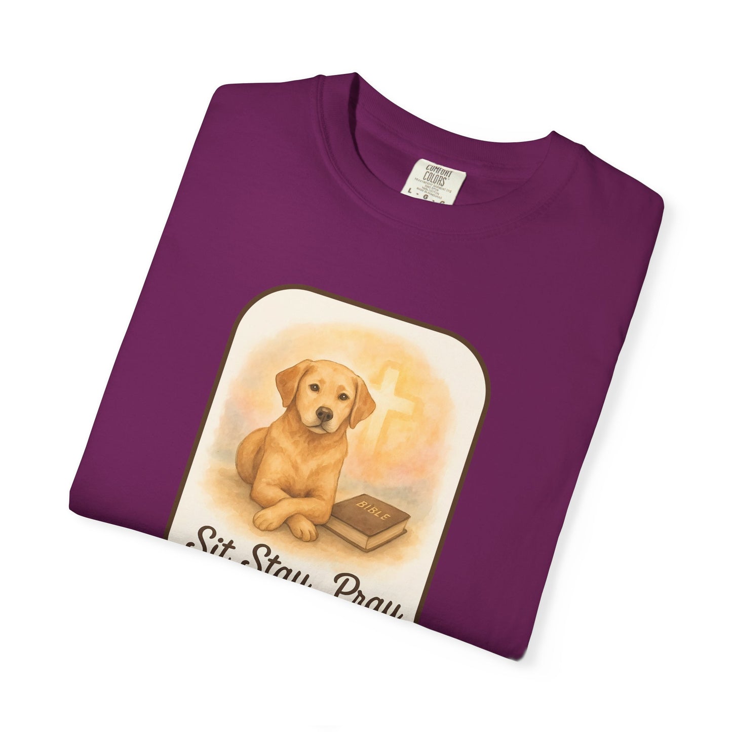 Faith-Inspired Dog Lovers T-Shirt, Unisex Tee, Gift for Pet Owners, Friendship Apparel, Casual Church Wear, Stay Pray Dog Design