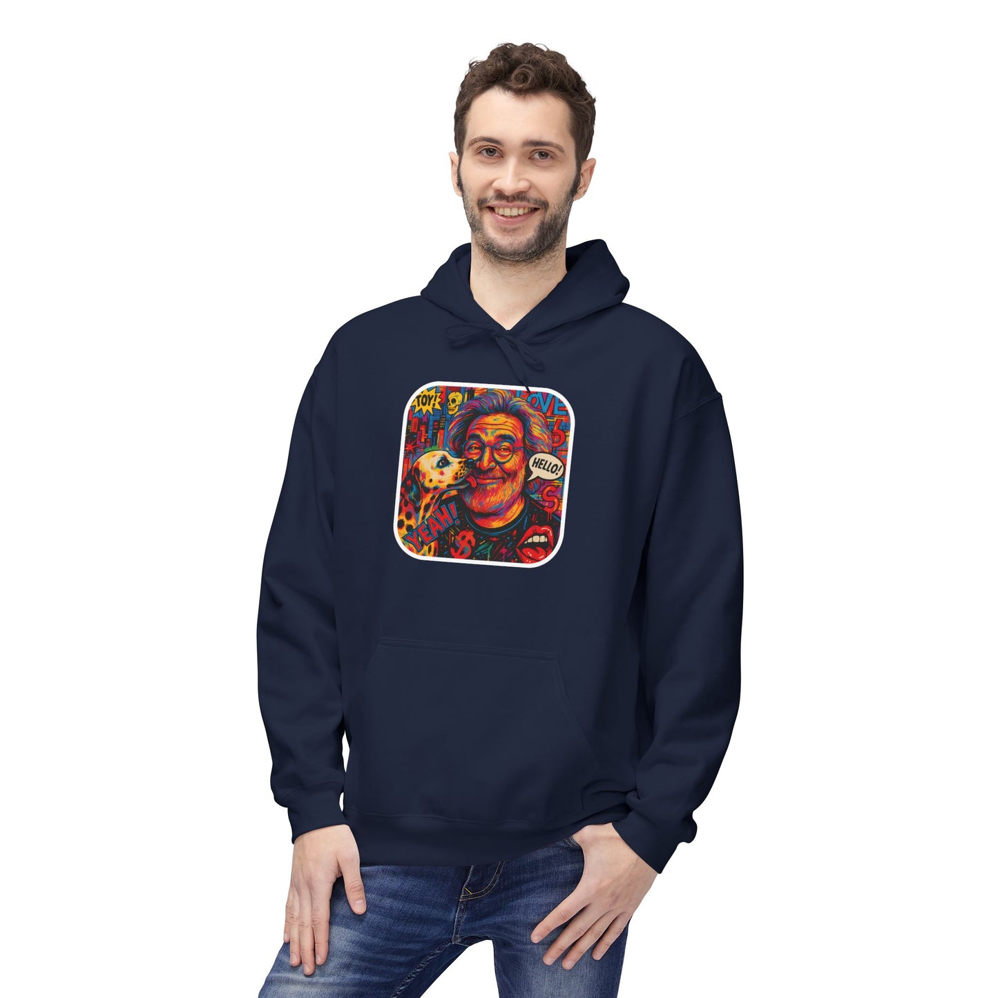 Hoodie - Jerry Garcia and a Dog Pop Art Poster Design