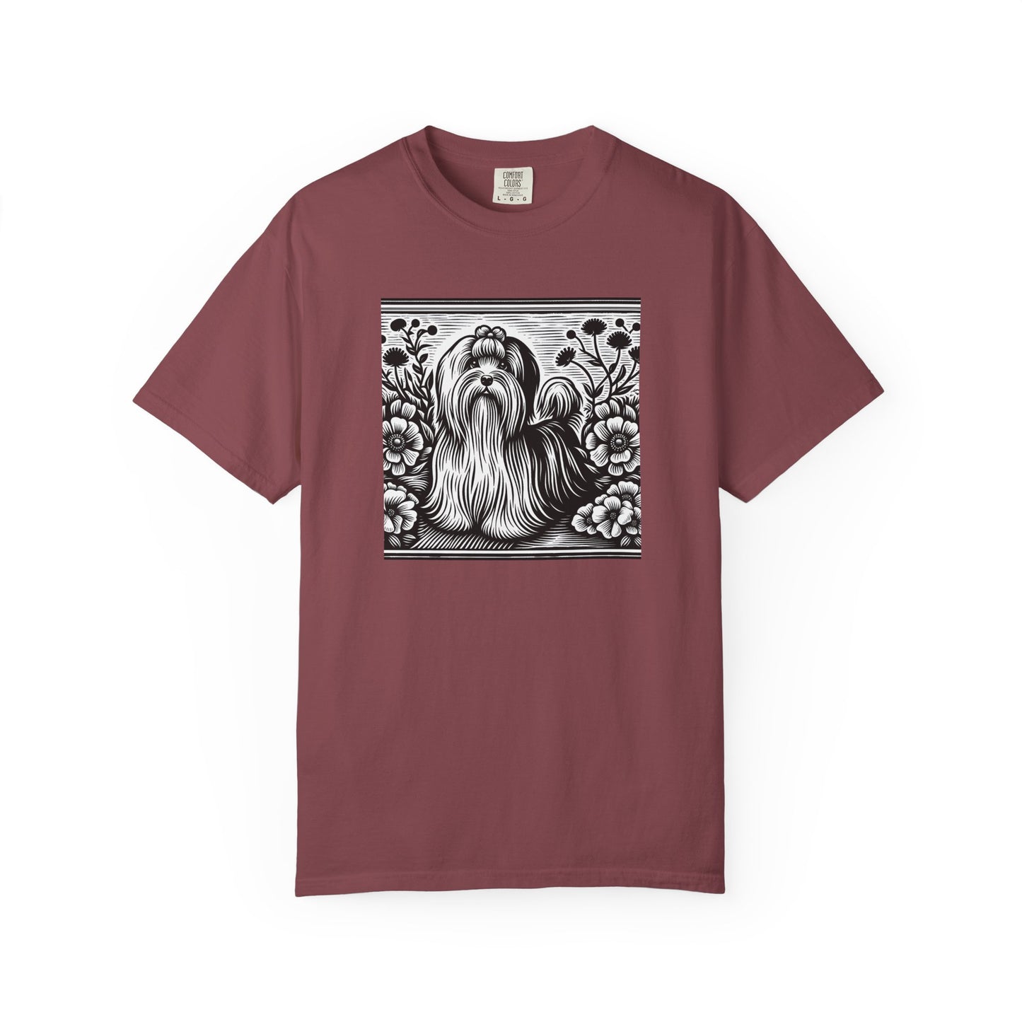 Havanese - Unisex Garment-Dyed T-shirt with Floral Dog Design - Perfect for Pet Lovers