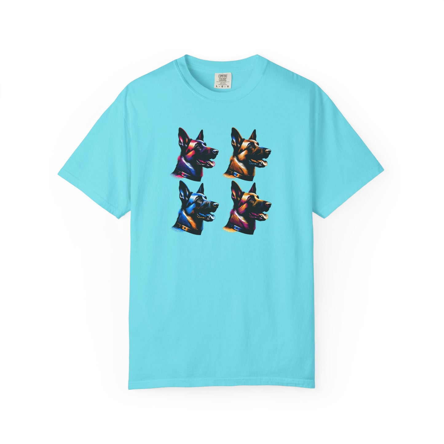 Colorful Belgium Malinois Portrait Unisex Garment-Dyed T-Shirt