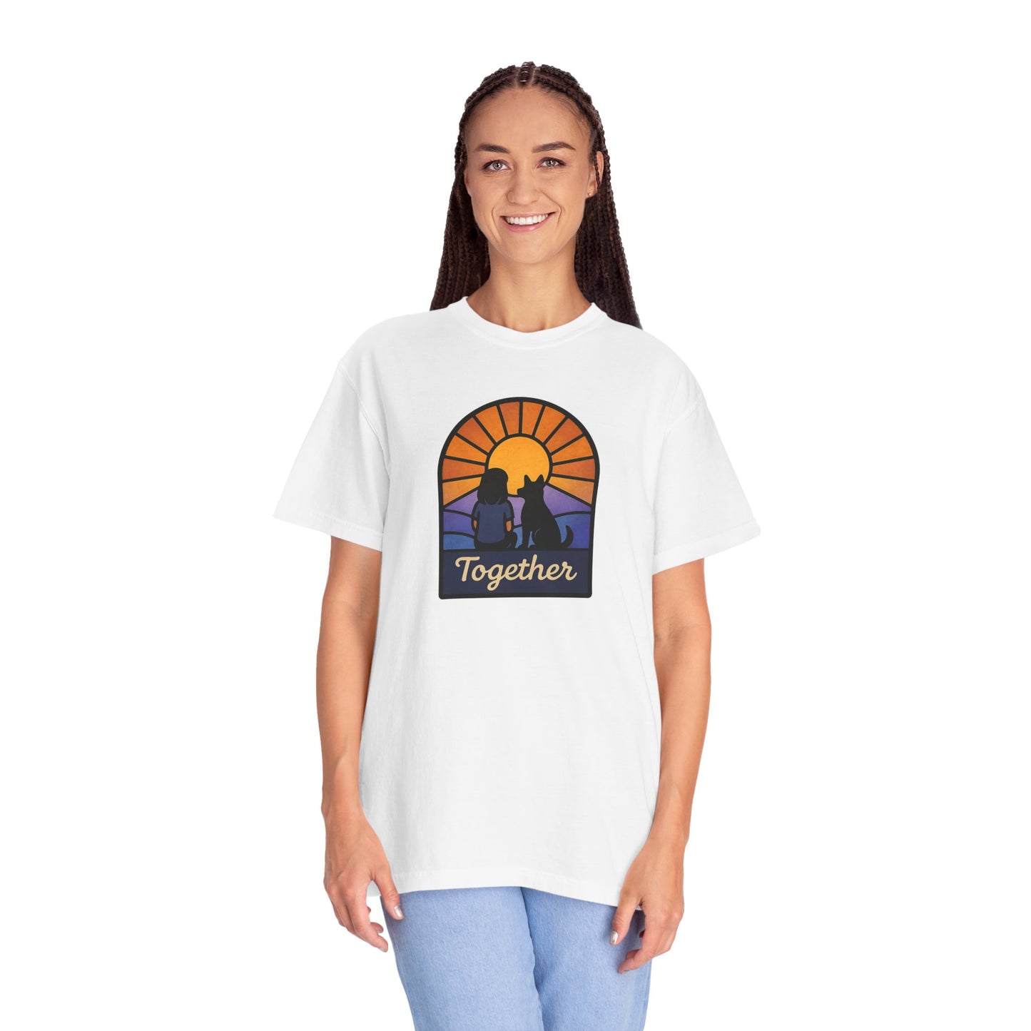Together Sunset Graphic T-Shirt, Unisex Tee for Families, Casual Wear, Gift for Nature Lovers, Summer Vibe Apparel, Retro Style Shirt
