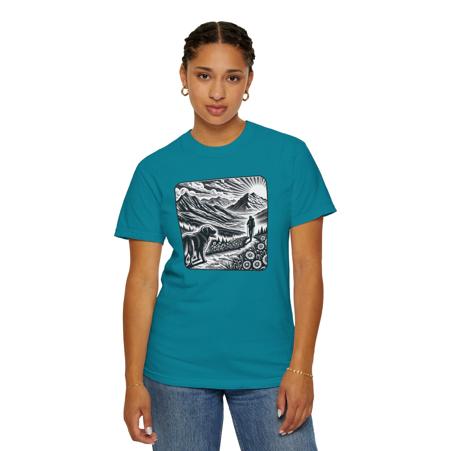 Hiker Unisex Garment-Dyed T-Shirt with Nature Design - Perfect for Outdoor Lovers